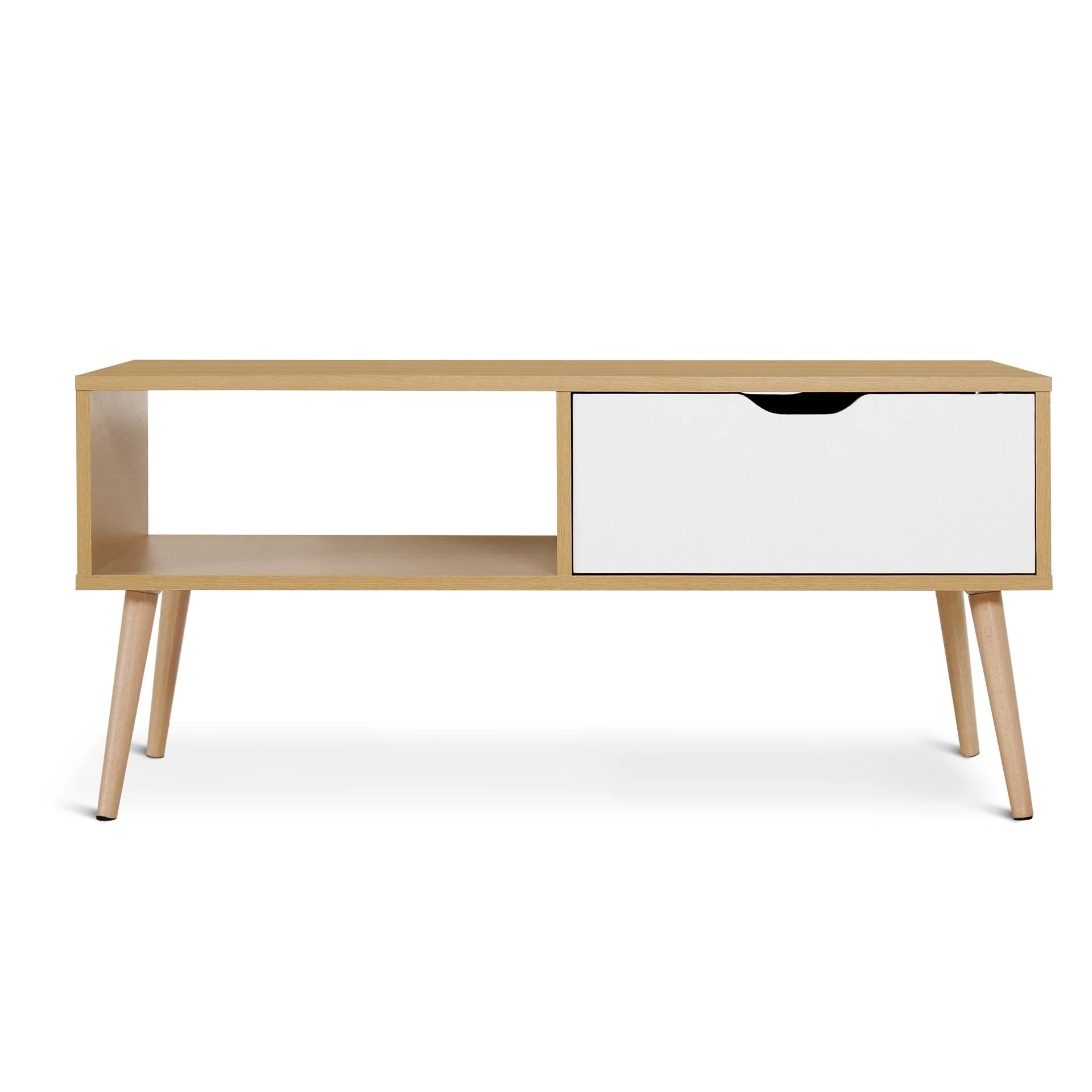 Riley Wooden Coffee Table - Maple + White - Image 10