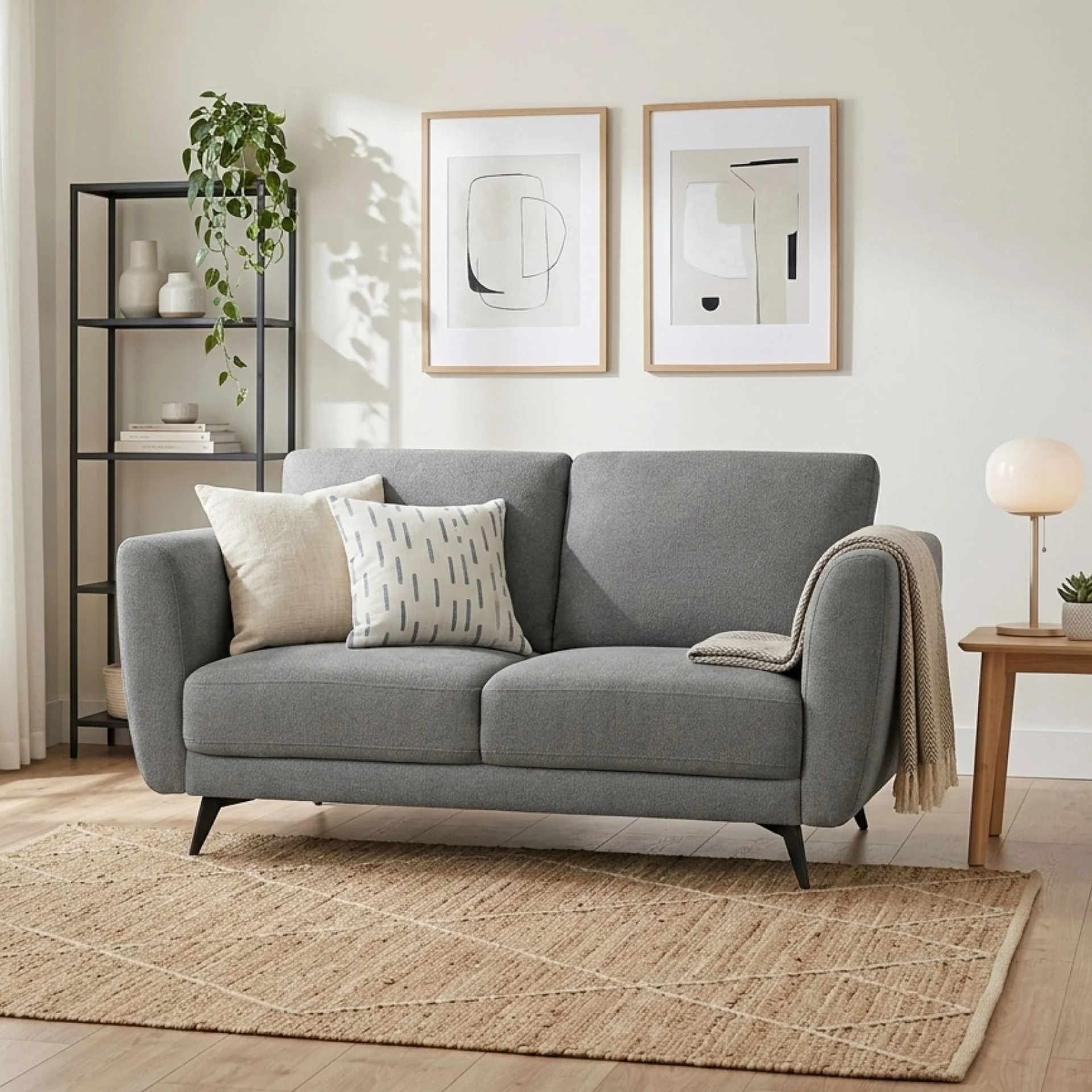 Rivel Chenille 2 Seater Sofa - Ash Grey
