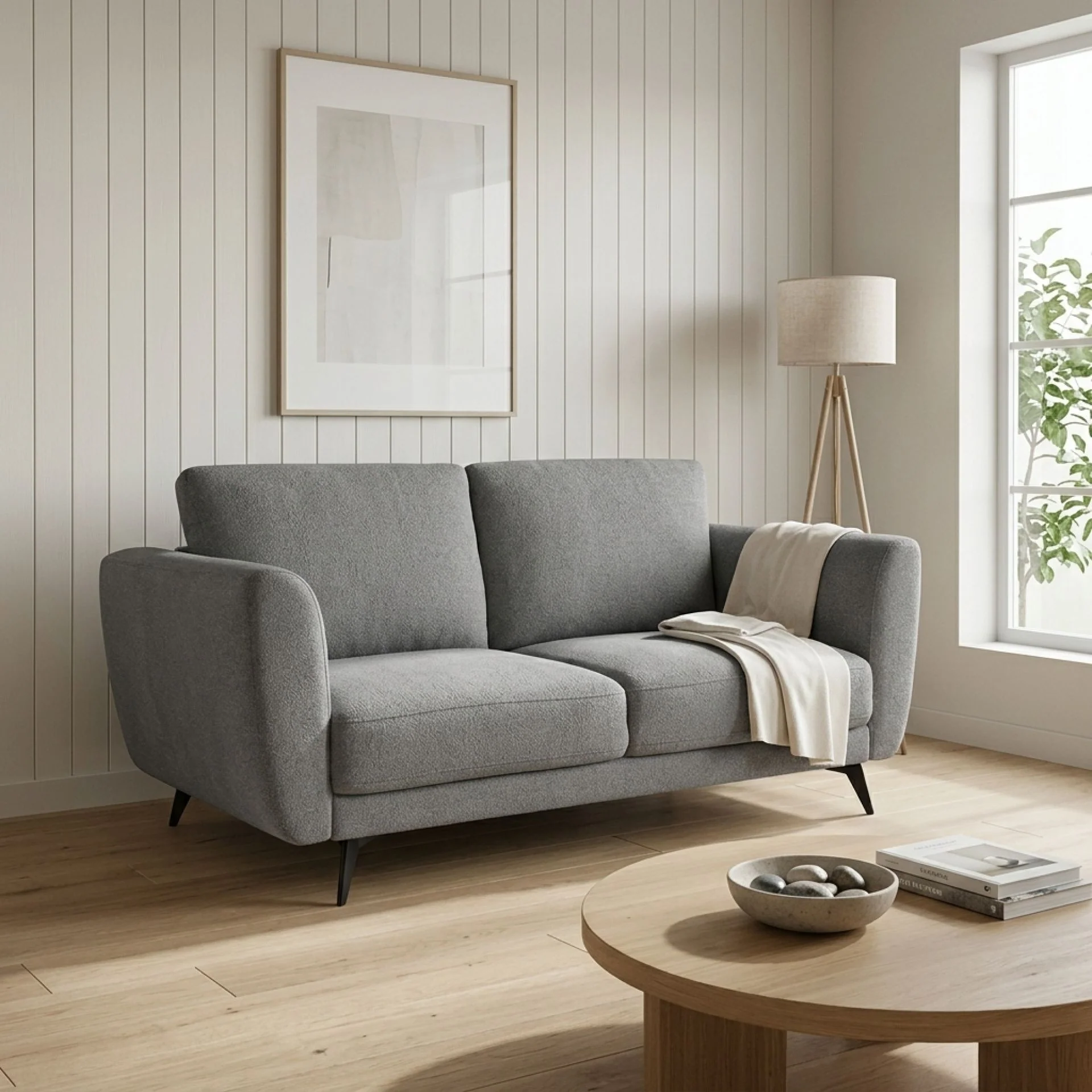 Rivel Chenille 2 Seater Sofa - Ash Grey - Image 4