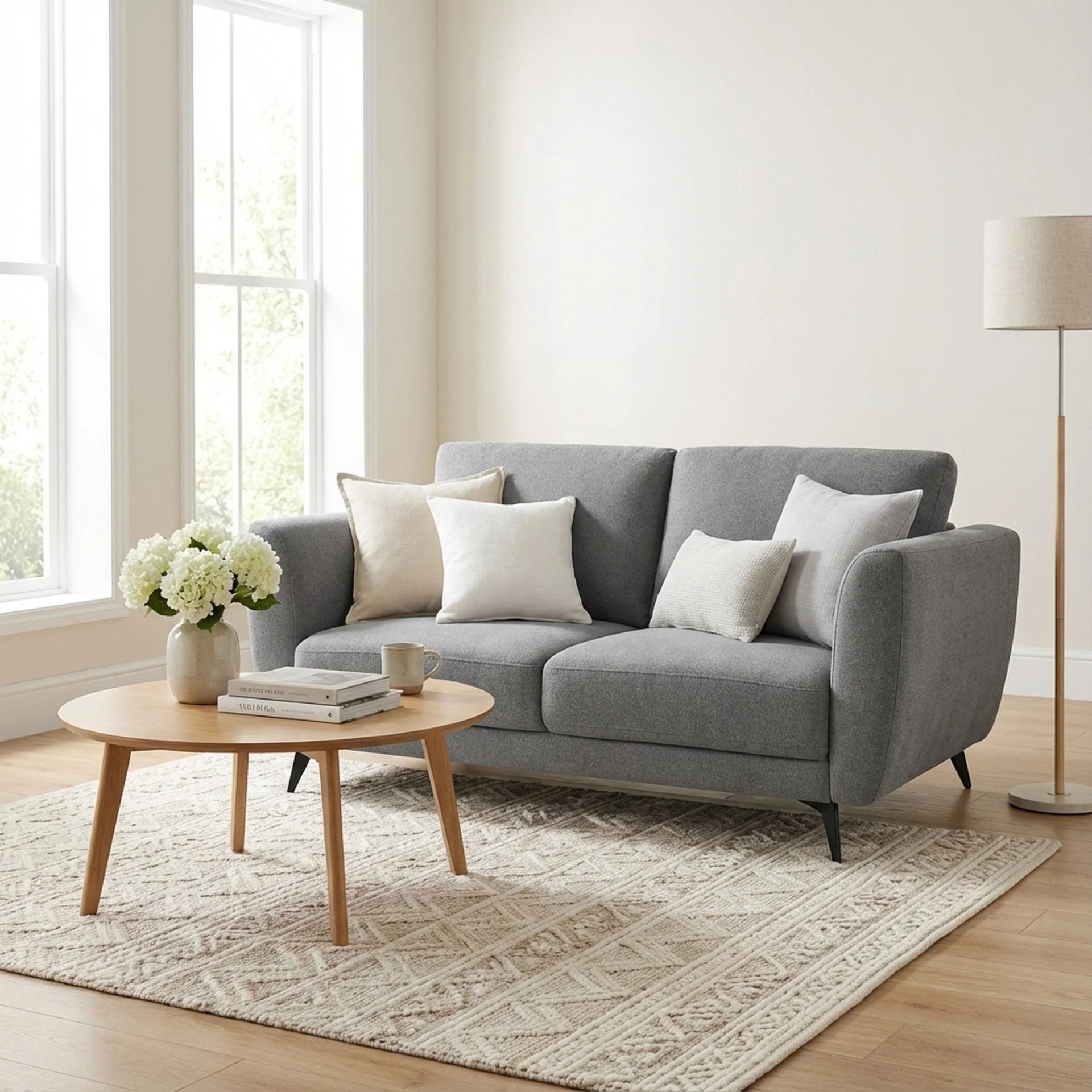 Rivel Chenille 2 Seater Sofa - Ash Grey - Image 5