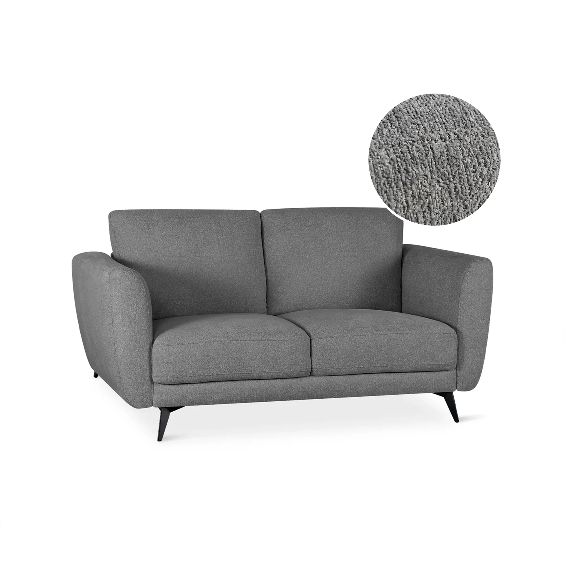Rivel Chenille 2 Seater Sofa - Ash Grey - Image 9