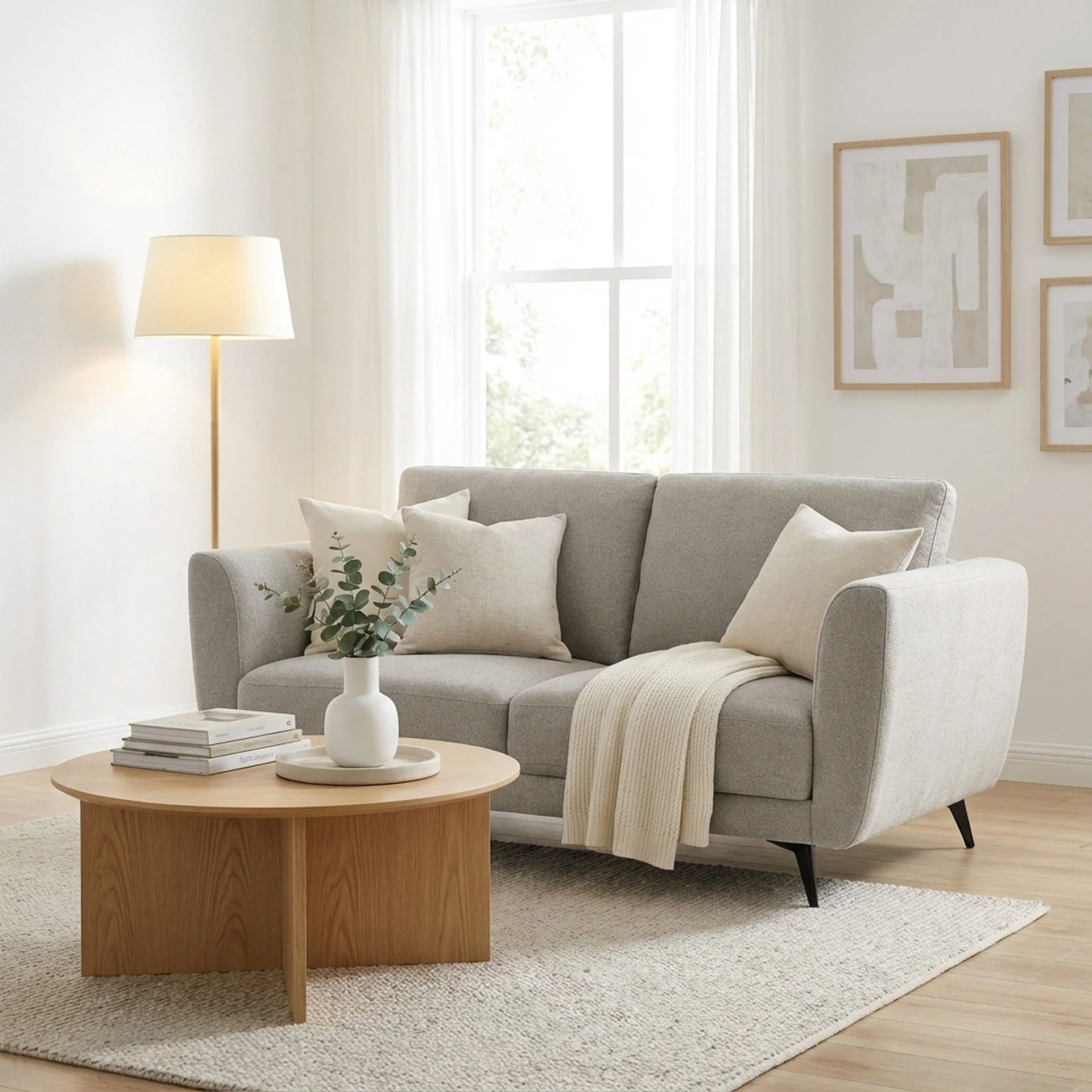 Rivel Chenille 2 Seater Sofa - Beige - Image 5