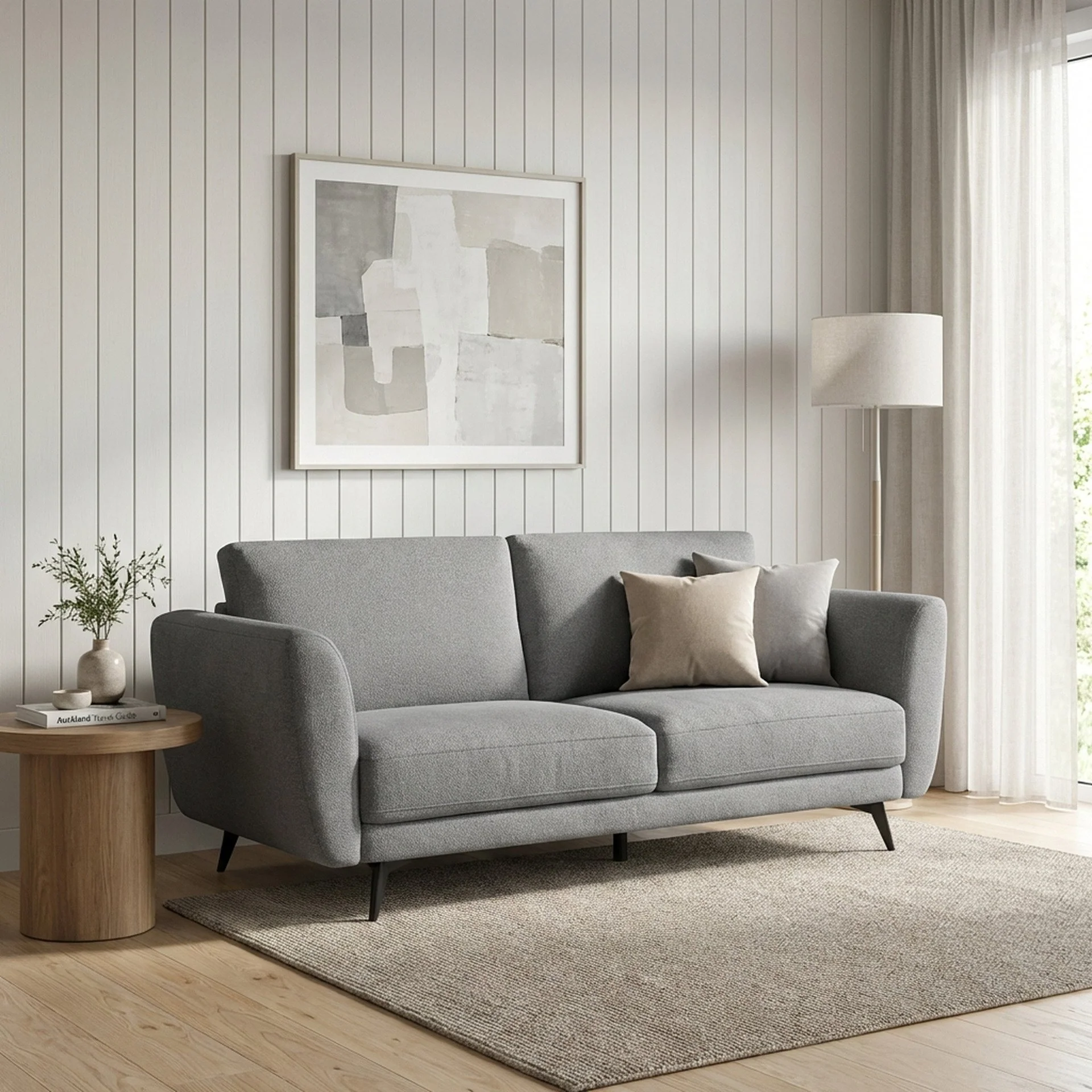 Rivel Chenille 3 Seater Sofa - Ash Grey