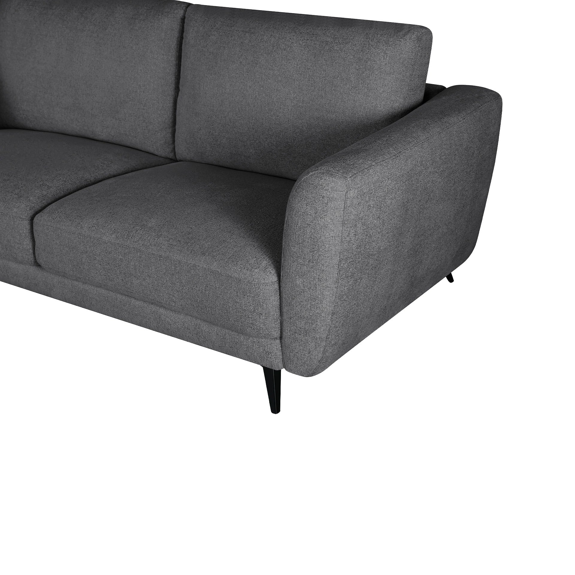 Rivel Chenille 3 Seater Sofa - Dark Grey - Image 10