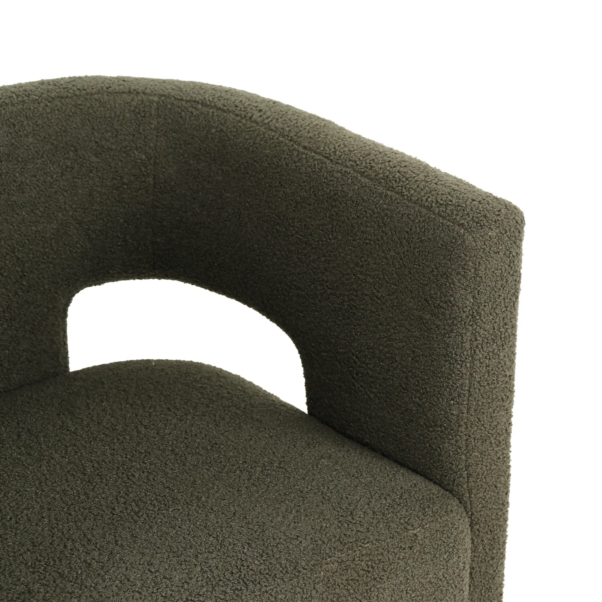 Rivo Boucle Armchair - Dark Green - Image 9