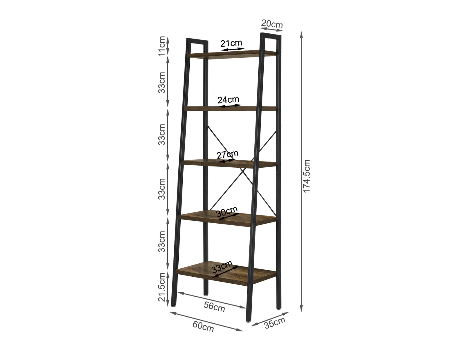 ROAN 5 Tier Ladder Shelf - BLACK - Image 7