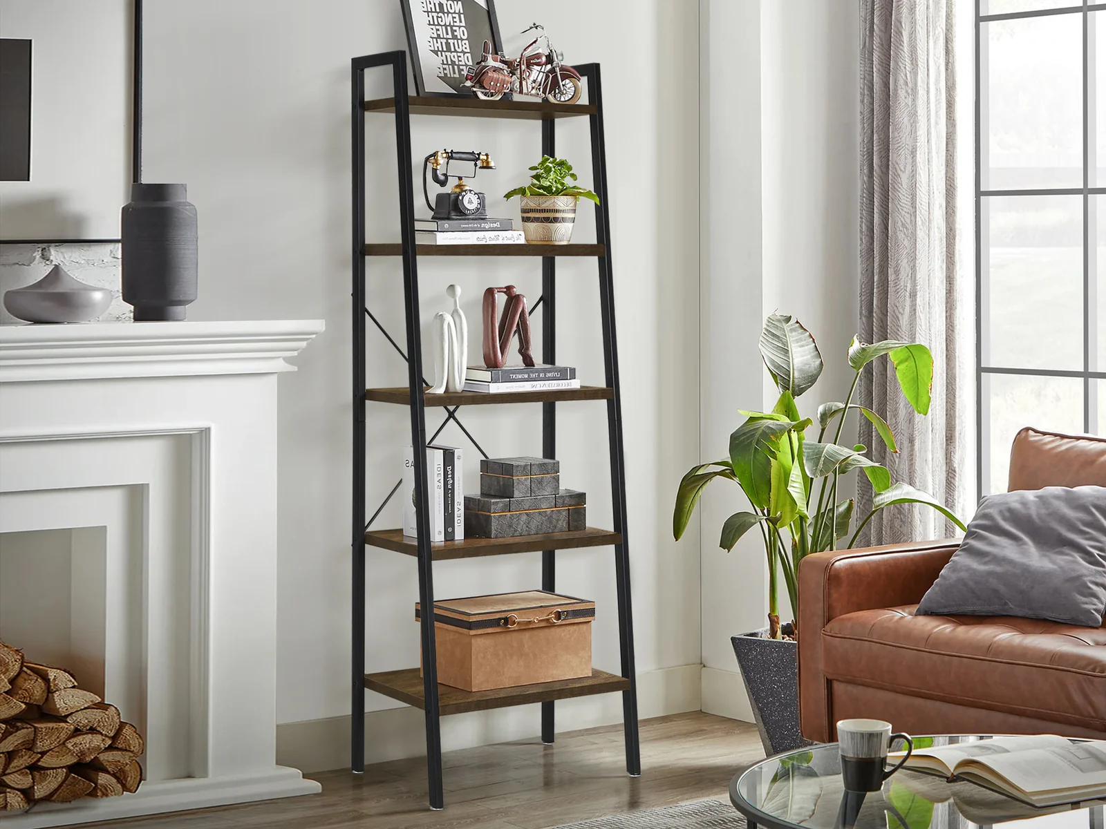 ROAN 5 Tier Ladder Shelf - BLACK - Image 8
