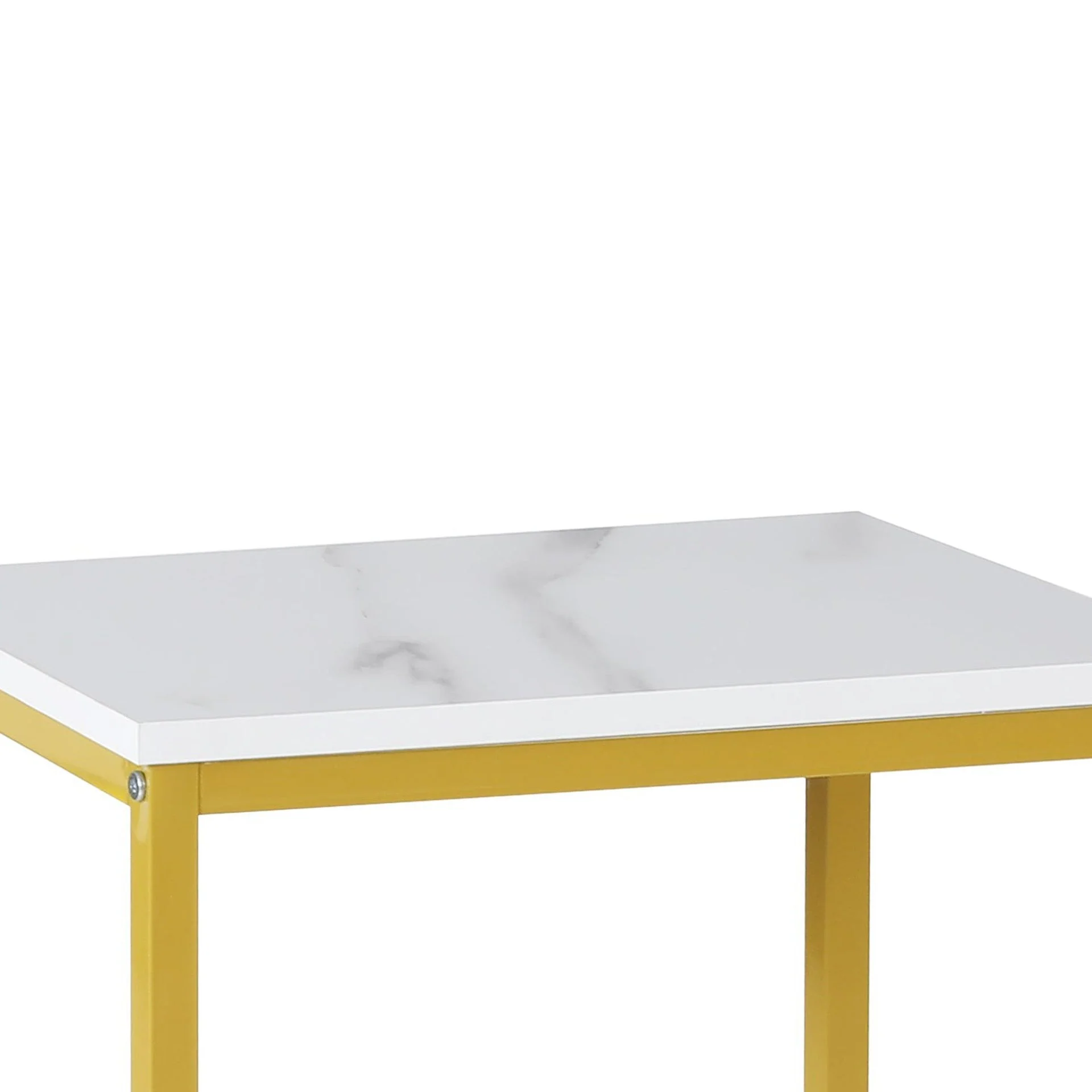 Ross Storage Shelf With Drawer - White + Gold - Image 7