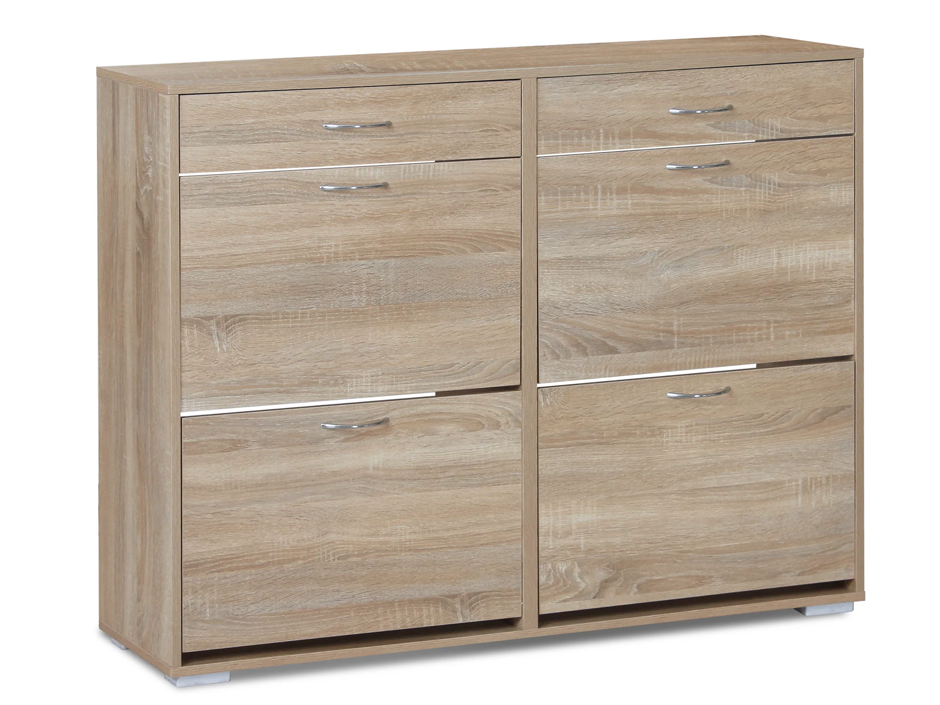 Rotoroa 6 Drawer Shoe Cabinet Storage Rack - Oak - Image 2