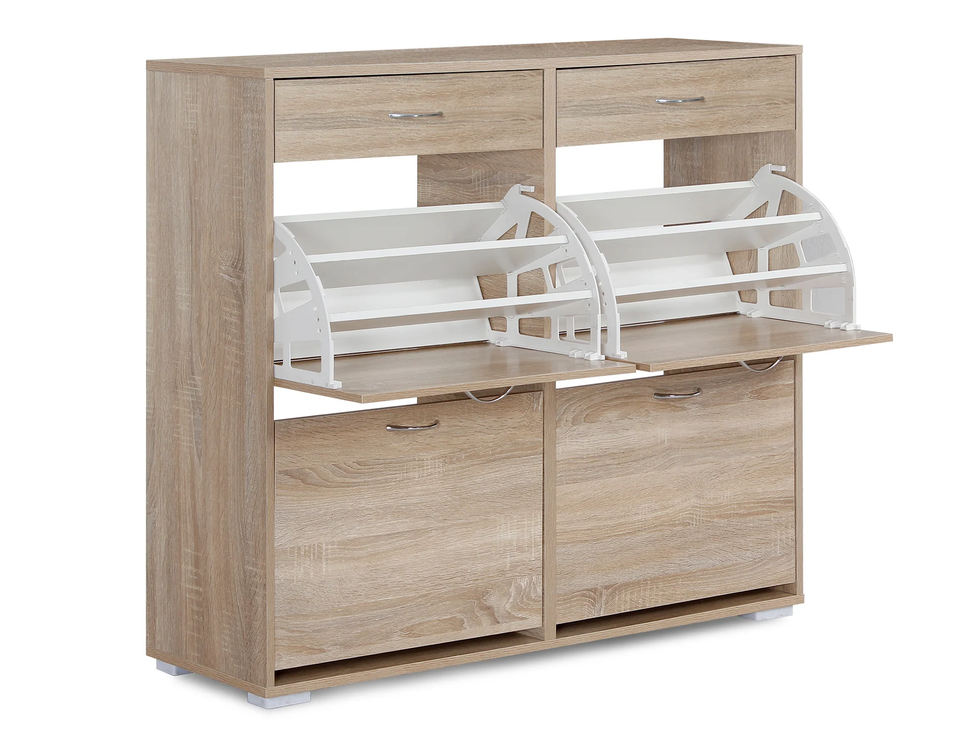 Rotoroa 6 Drawer Shoe Cabinet Storage Rack - Oak - Image 5