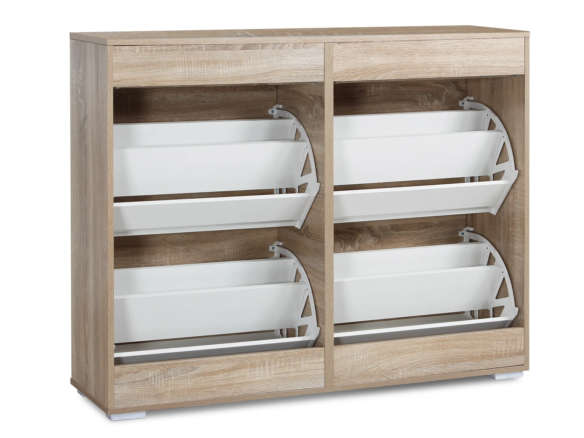 Rotoroa 6 Drawer Shoe Cabinet Storage Rack - Oak - Image 7