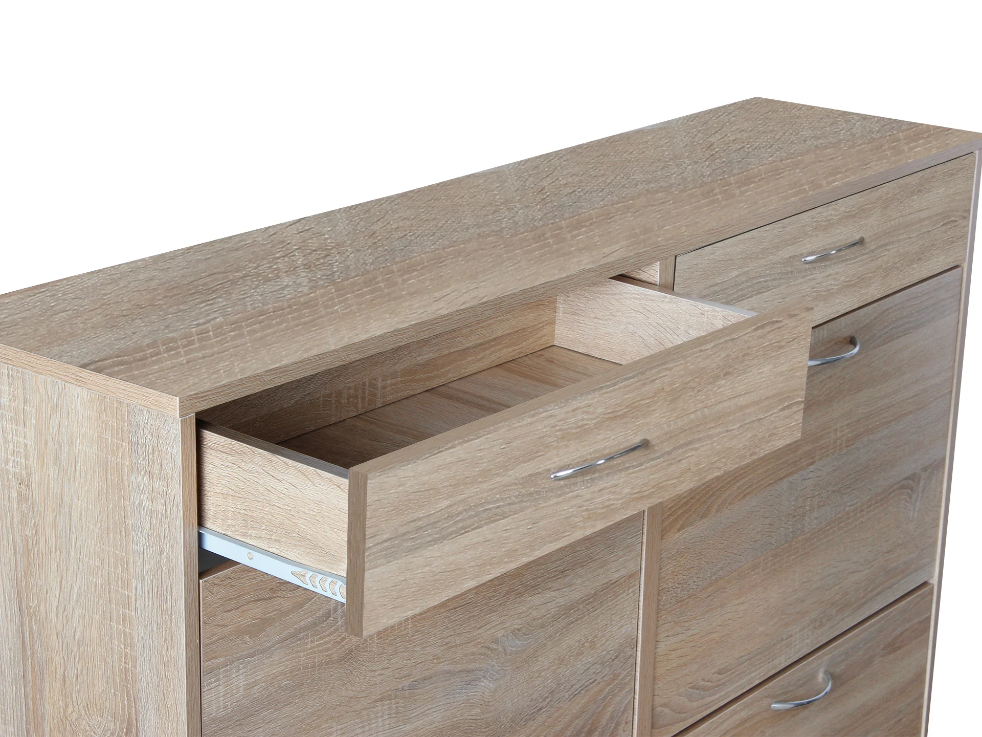 Rotoroa 6 Drawer Shoe Cabinet Storage Rack - Oak - Image 8