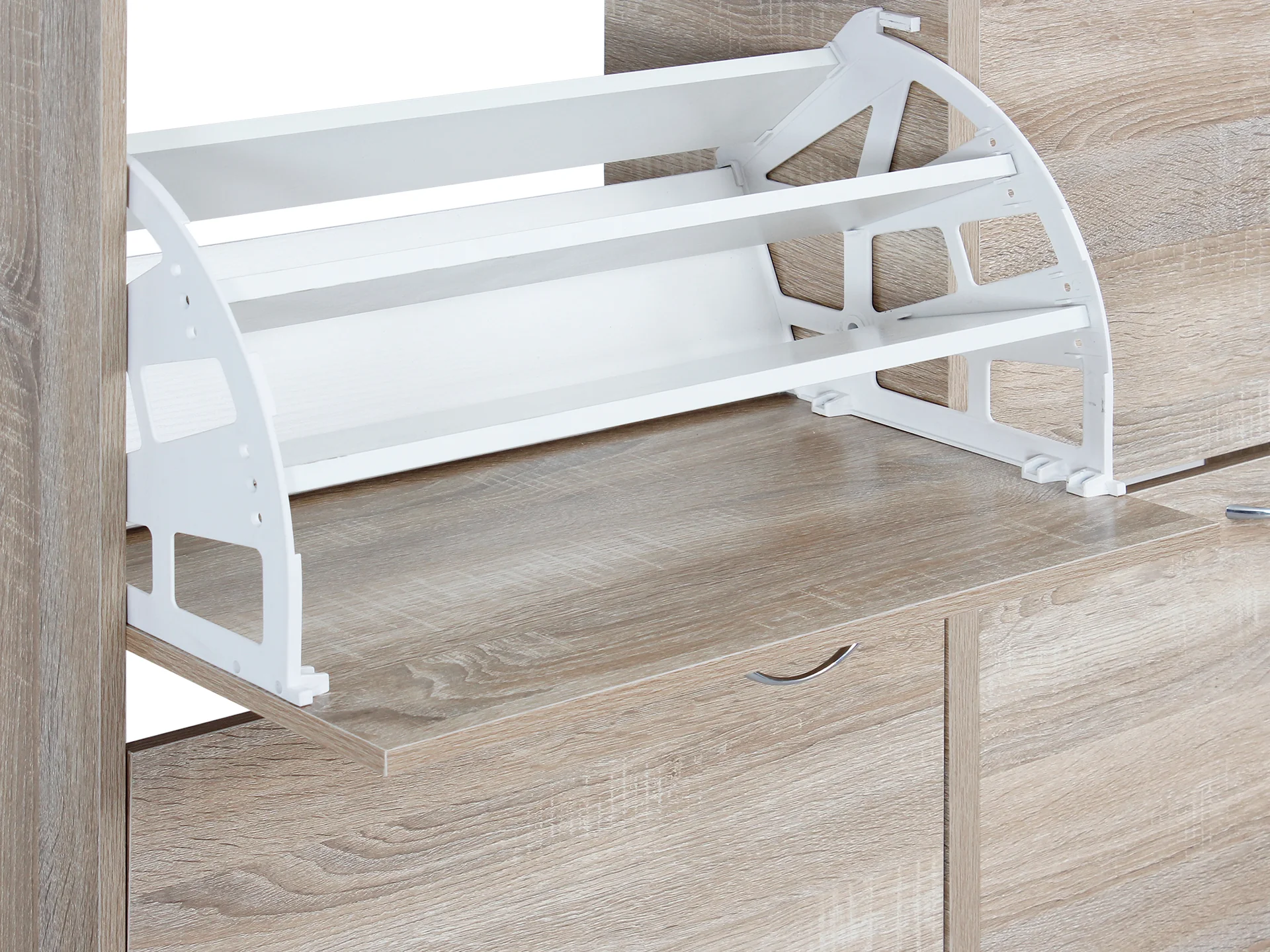 Rotoroa 6 Drawer Shoe Cabinet Storage Rack - Oak - Image 9