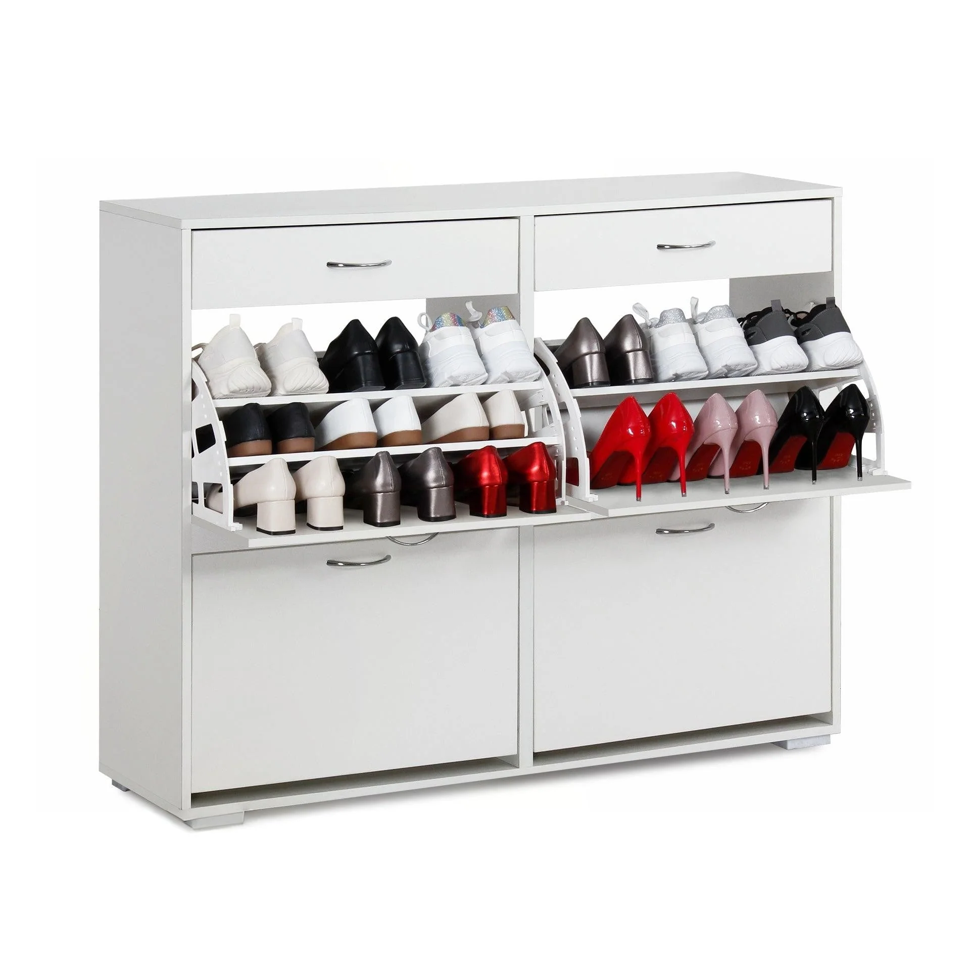 Rotoroa 6 Drawer Shoe Cabinet Storage - White - Image 7