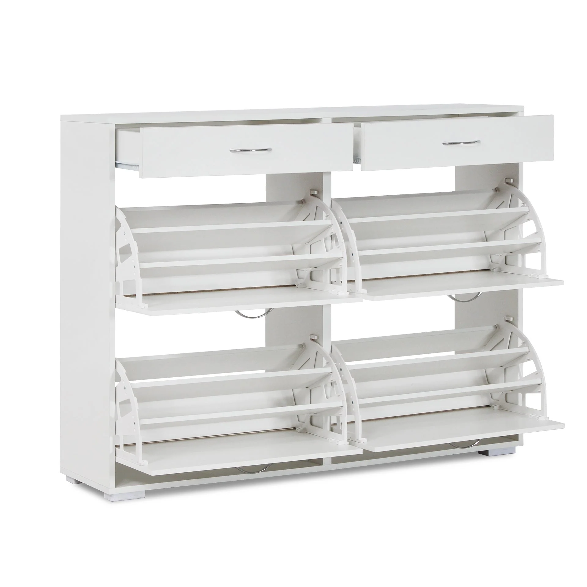 Rotoroa 6 Drawer Shoe Cabinet Storage - White - Image 9
