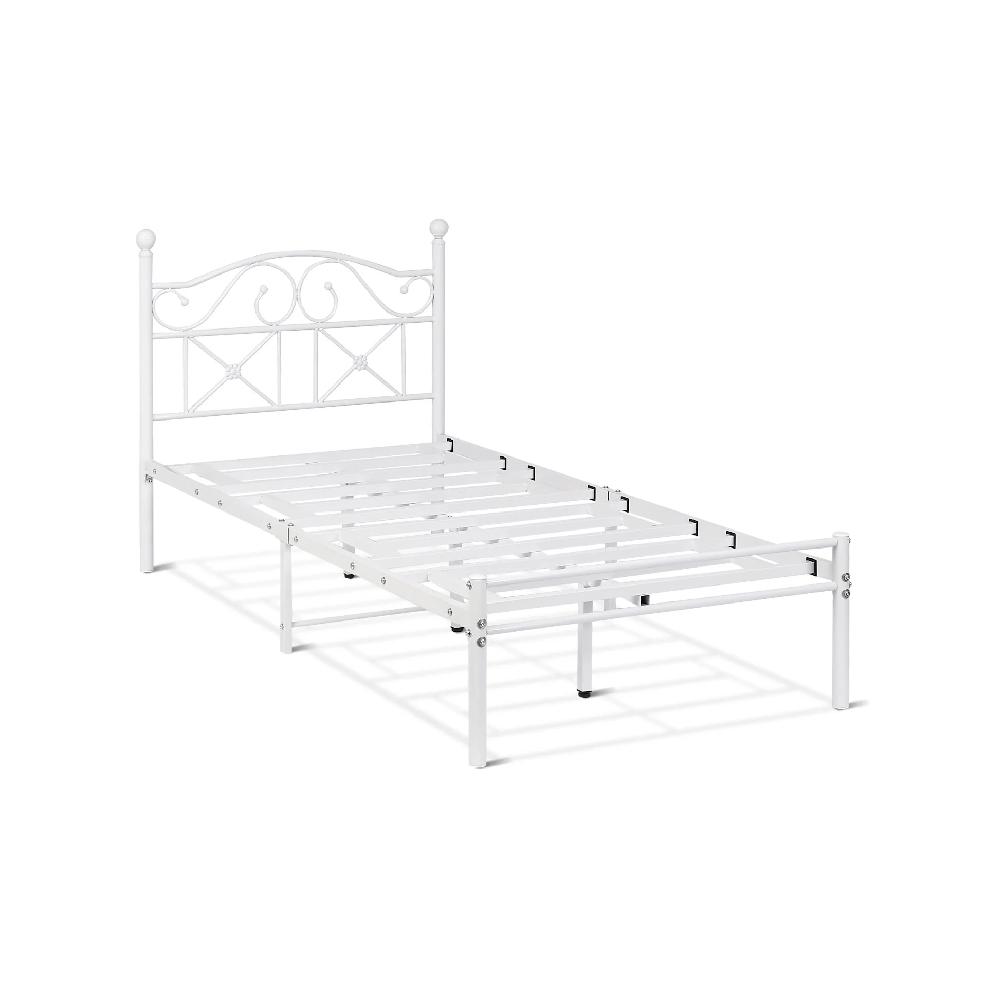 Ruby Single Metal Bed Frame - White - Image 13
