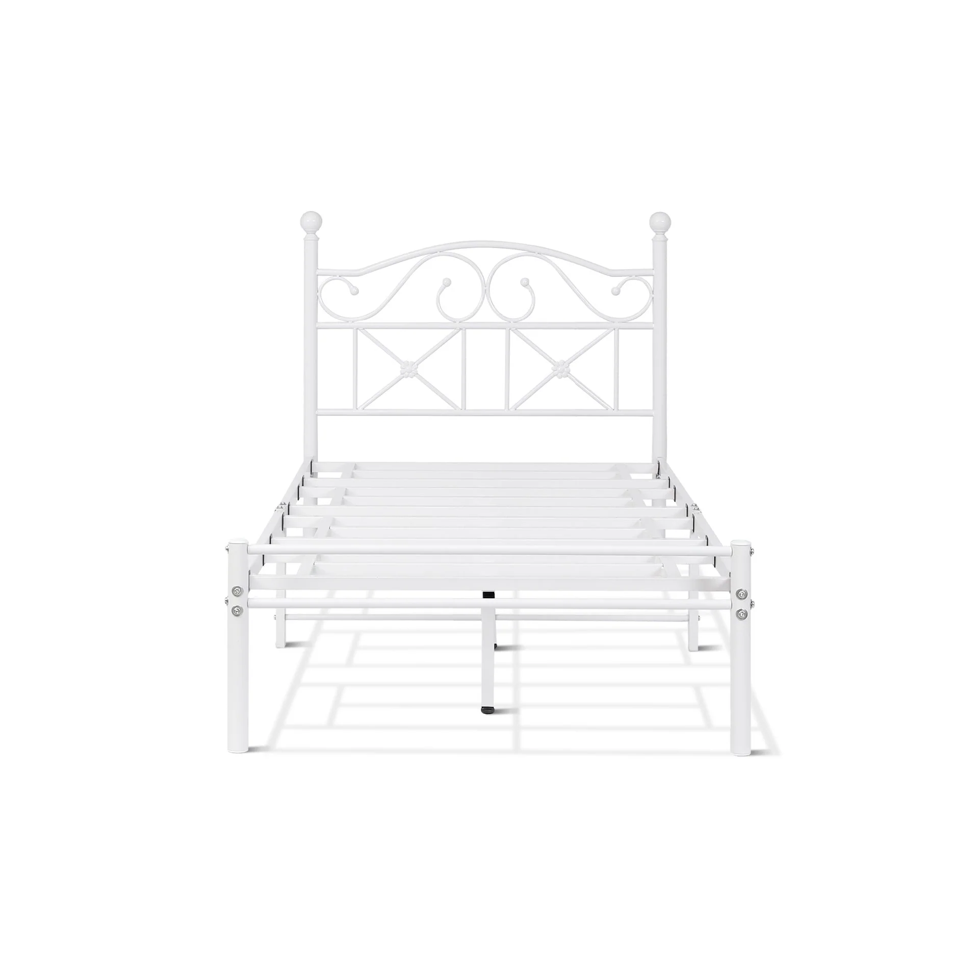Ruby Single Metal Bed Frame - White - Image 14