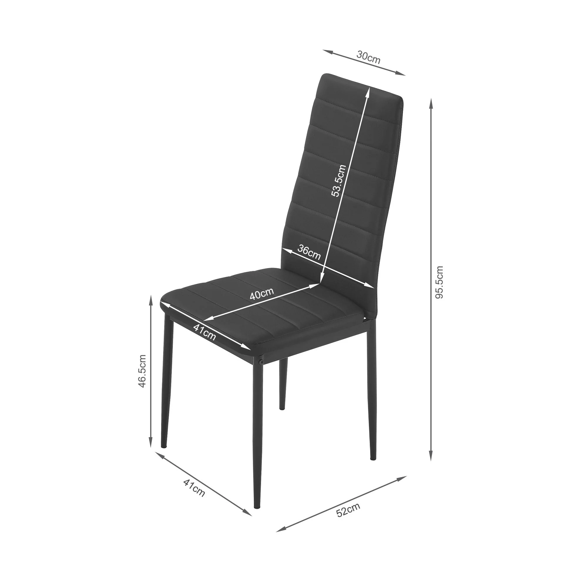 Samuel 5 Piece 1.2m Dining Set - Black - Image 15