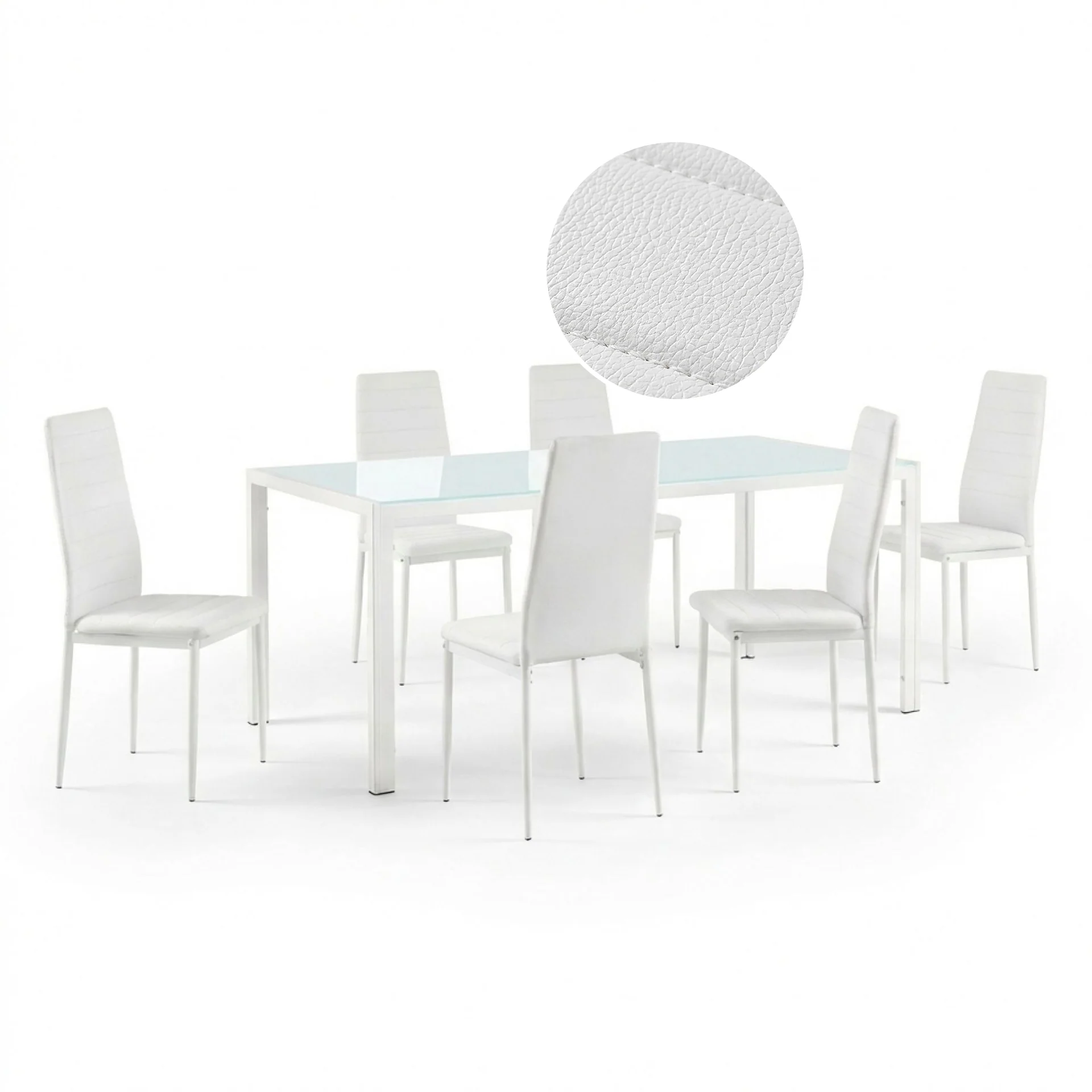 Samuel 7 Piece 1.8m Dining Set - White - Image 5