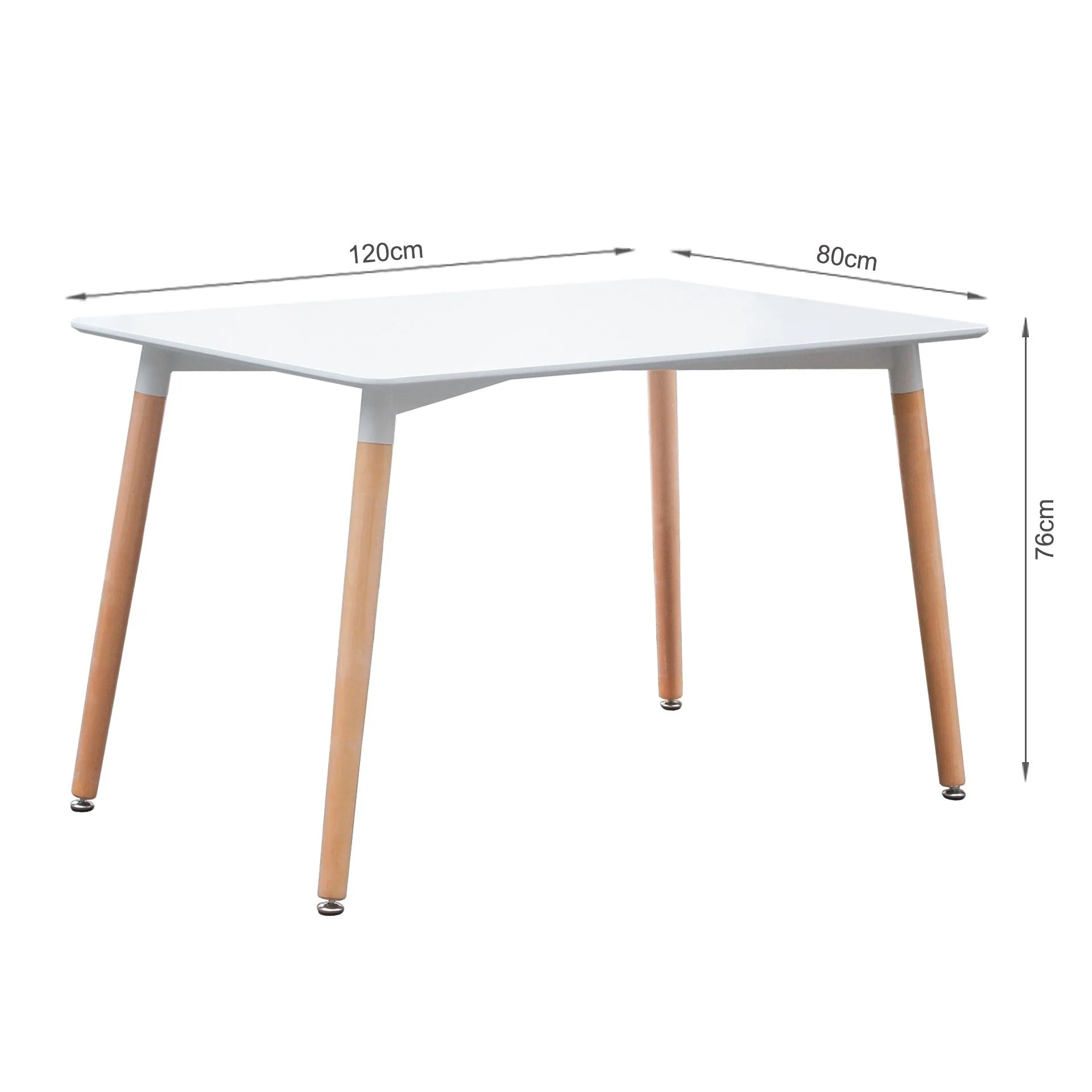 Sana Dining Table Rectangle 120 x 80cm - White - Image 10