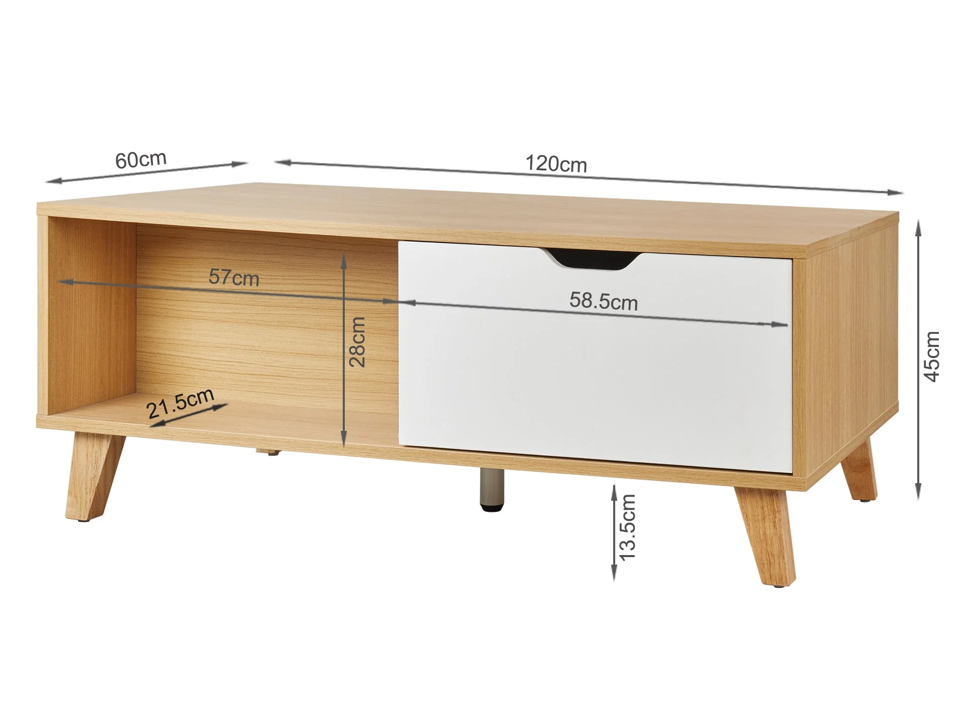 SCHERTZ Wooden Coffee Table - OAK - Image 6