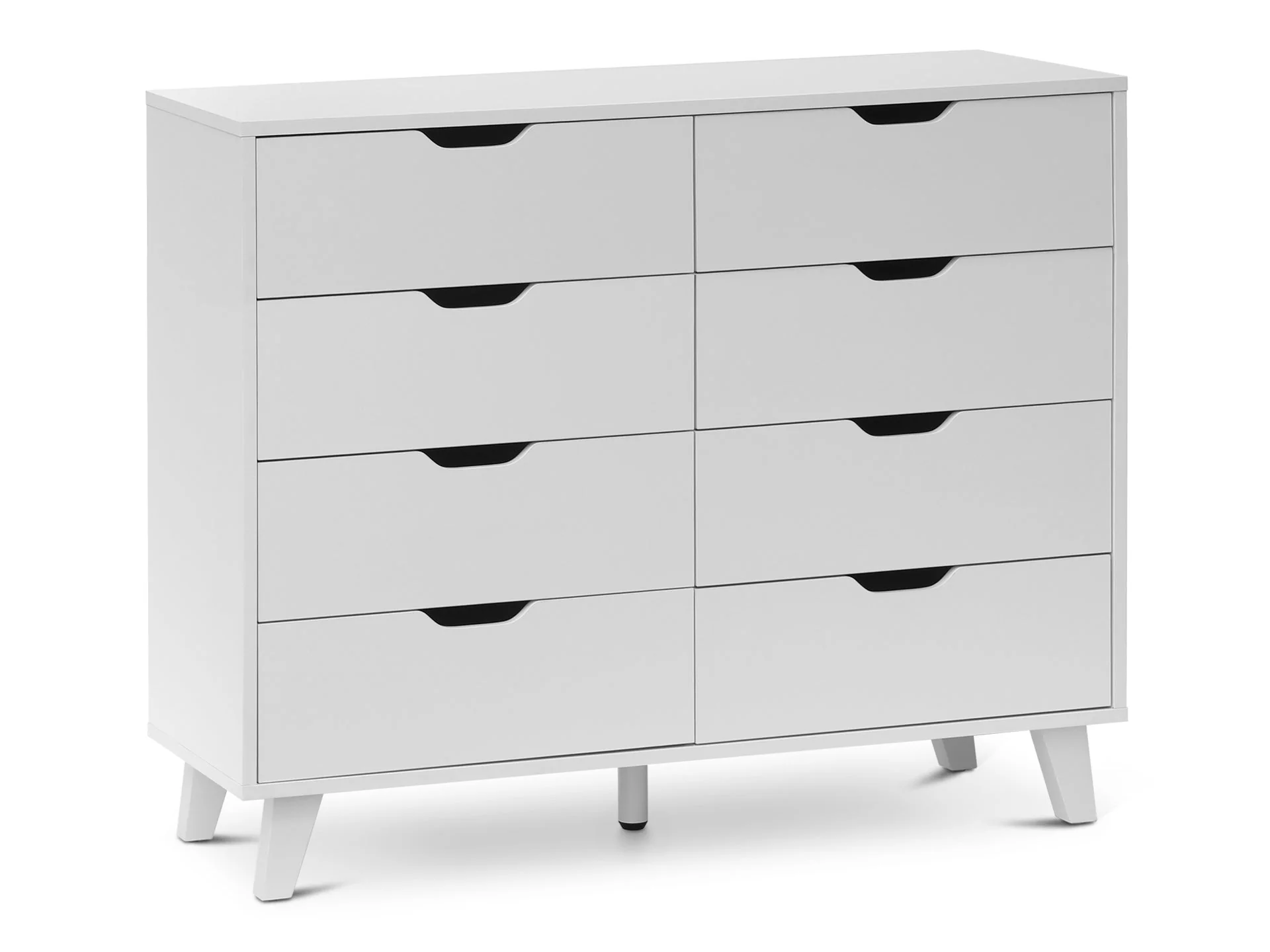 SCHERTZ Wooden Low Boy 8 Drawers - WHITE - Image 2