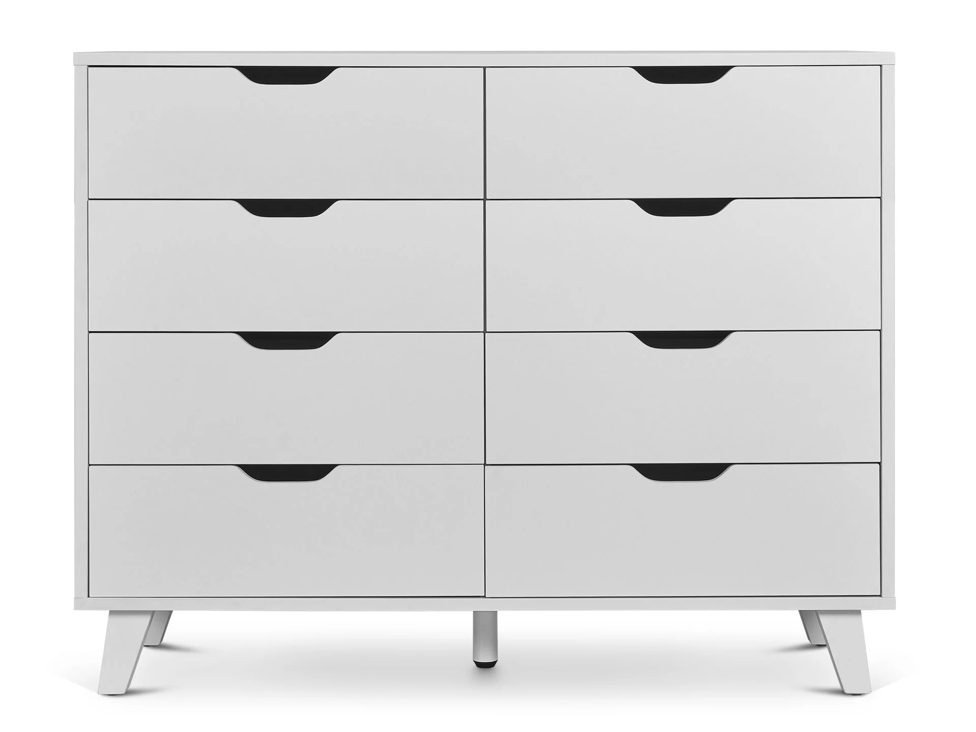 SCHERTZ Wooden Low Boy 8 Drawers - WHITE - Image 4