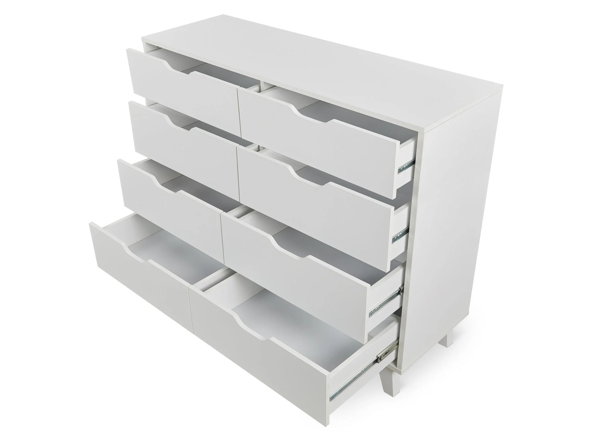 SCHERTZ Wooden Low Boy 8 Drawers - WHITE - Image 6