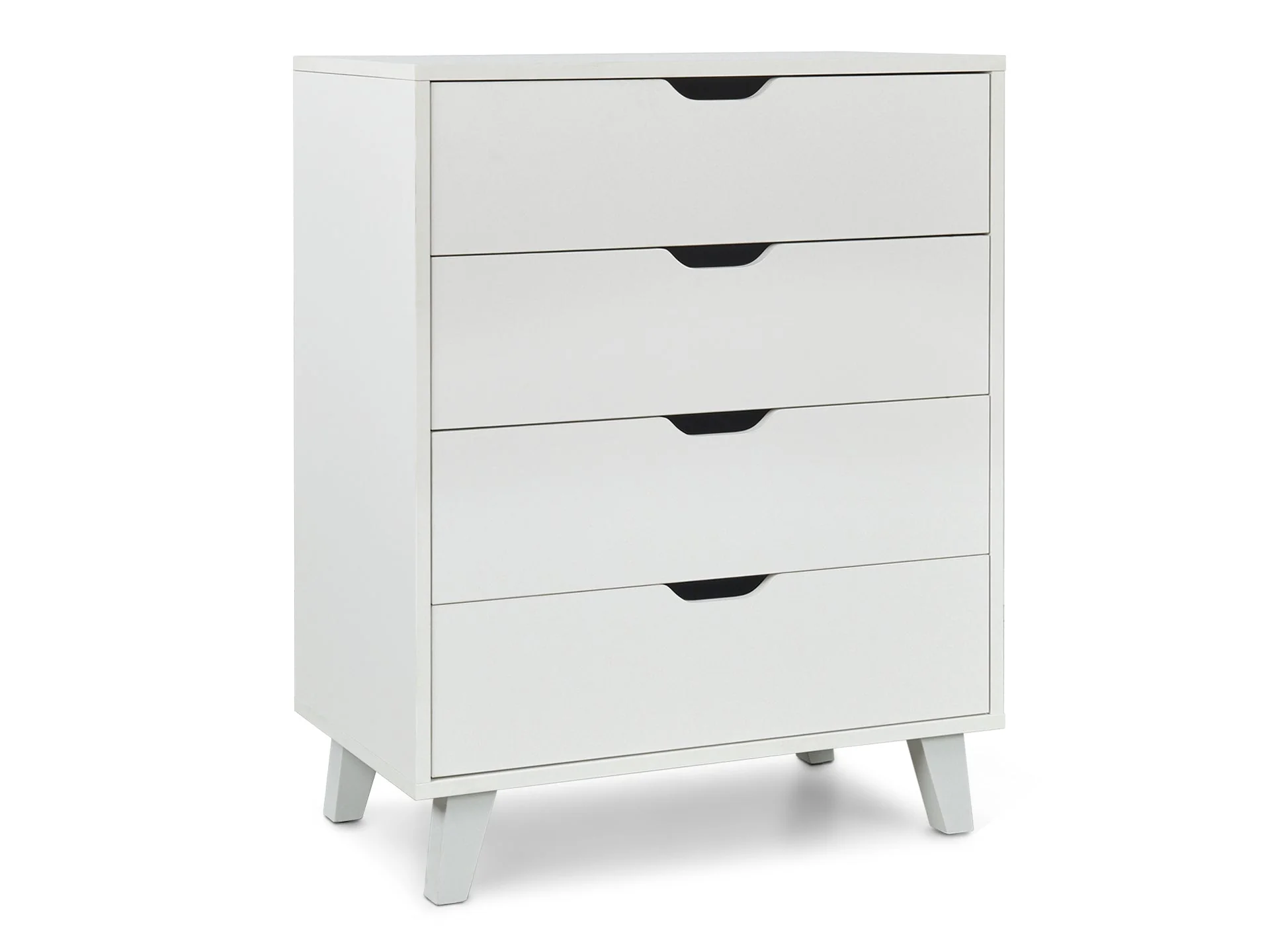 SCHERTZ Wooden Tallboy 4 Drawers - WHITE - Image 3