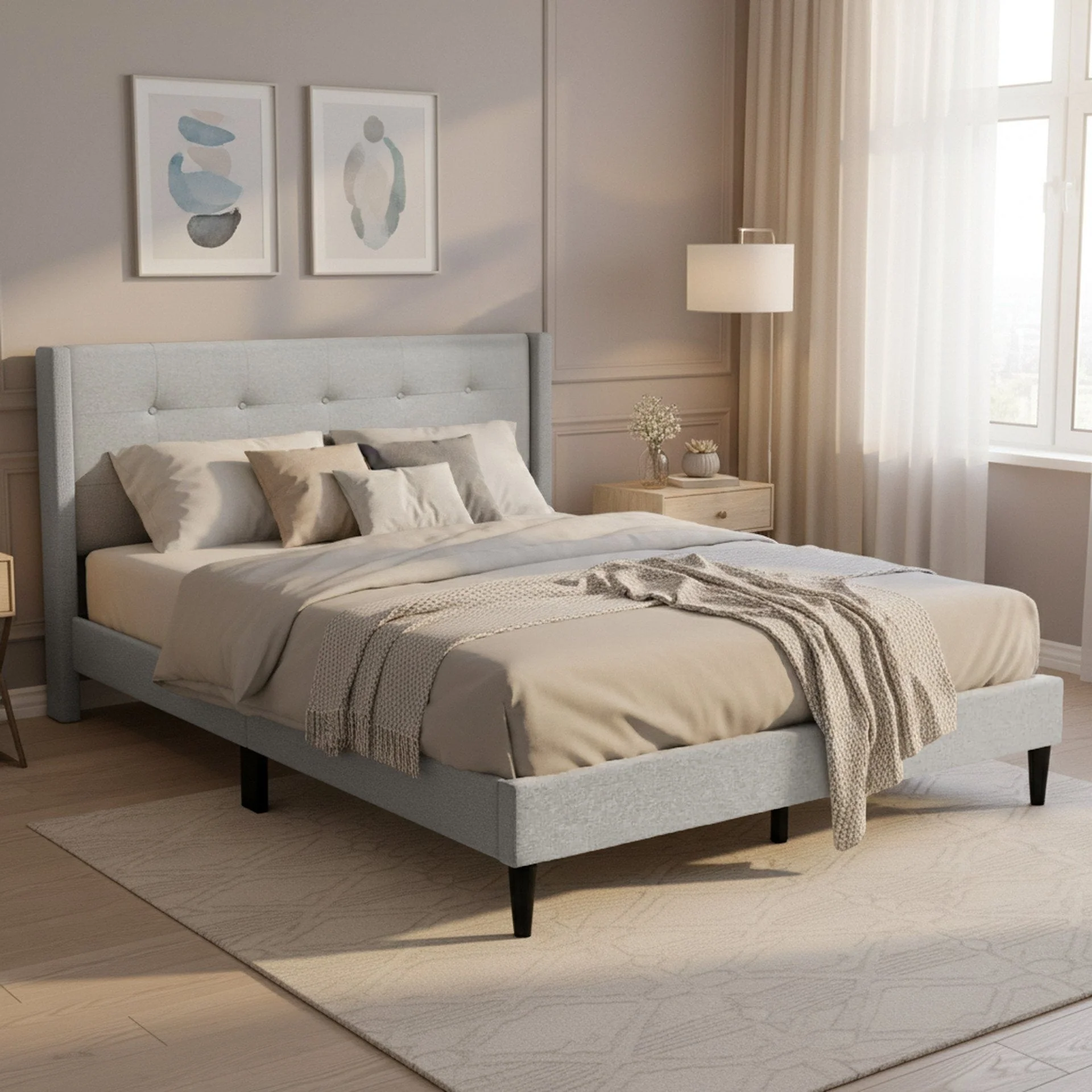 Sealy Queen Bed Frame - Silver - Image 3