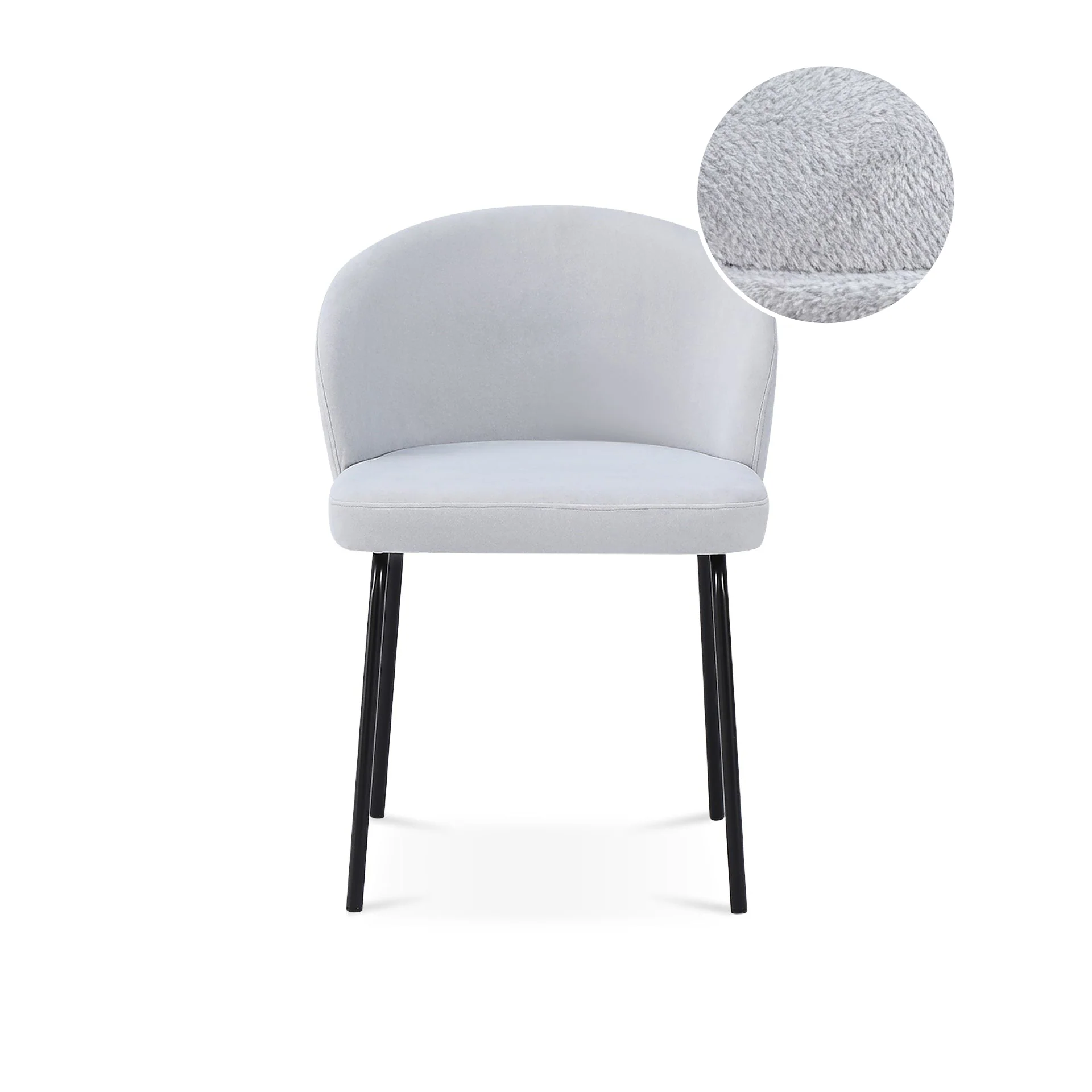 Selene Velvet Dining Chair - Set of 2 - Cool Light Grey - Image 7