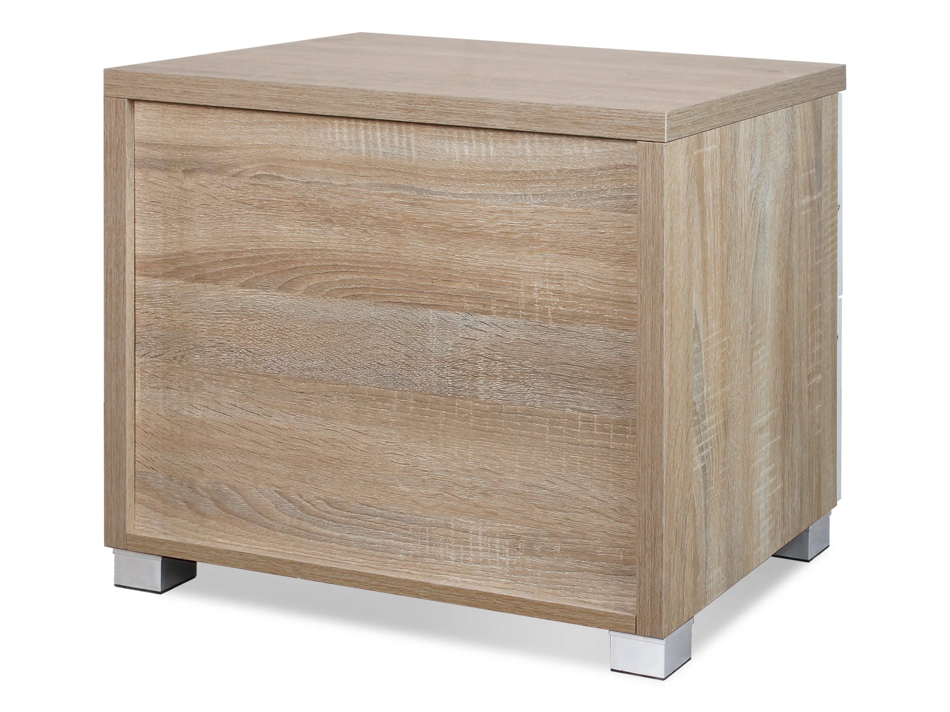 SETH 2 Drawer Bedside Table - OAK + WHITE - Image 5