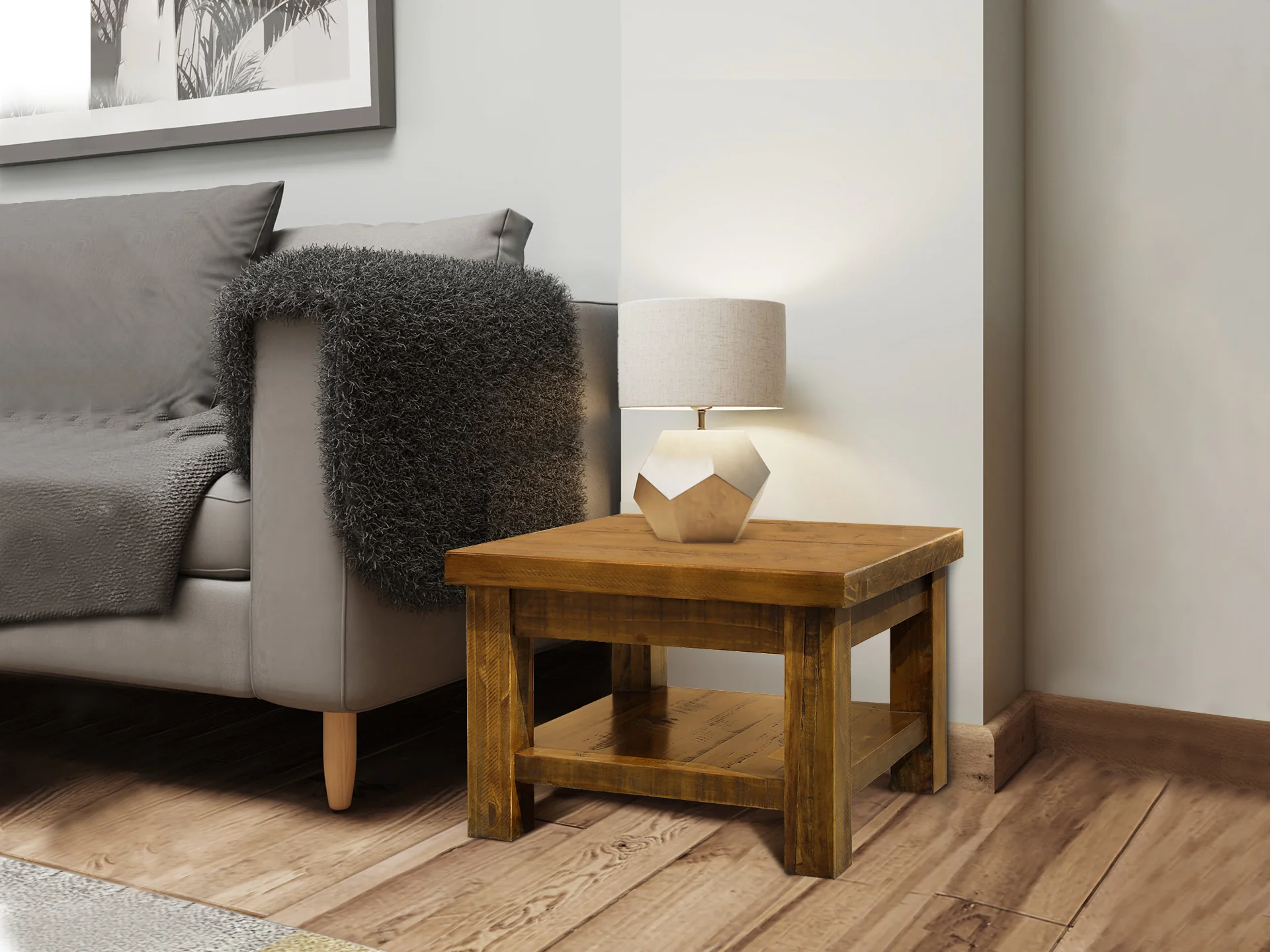 Settler Solid Wood Lamp Table - Lahsa