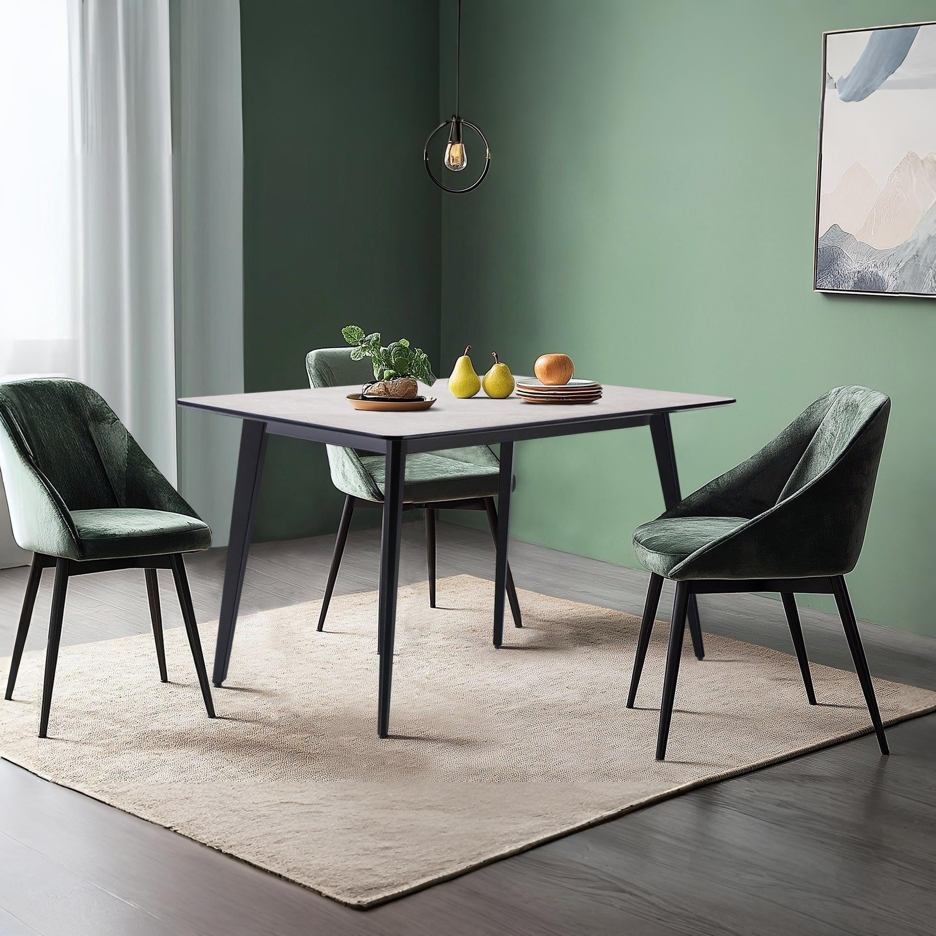 Shiloh Rectangular Dining Table 130 x 80cm - Grey + Black - Image 2