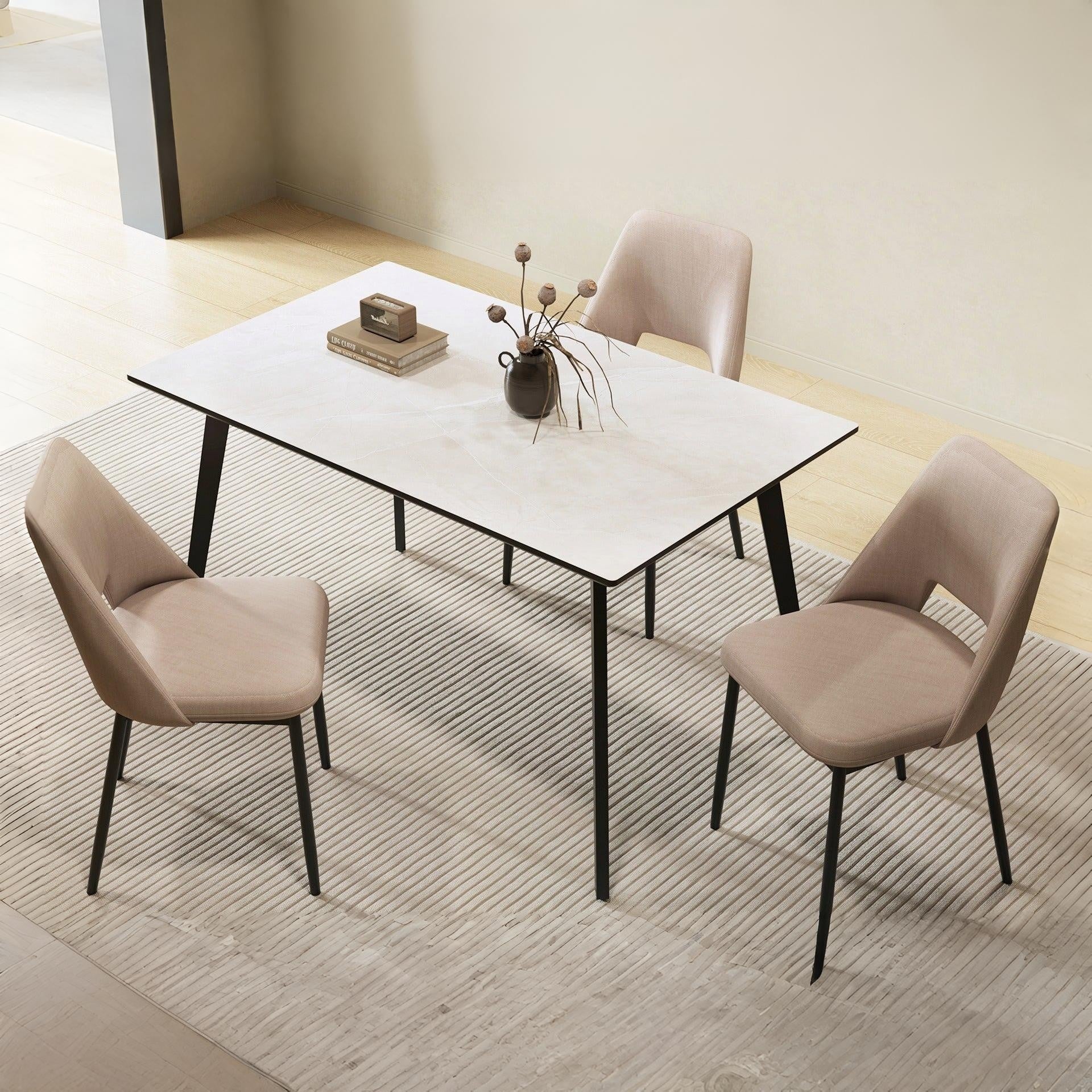 Shiloh Rectangular Dining Table 130 x 80cm - Grey + Black - Image 5