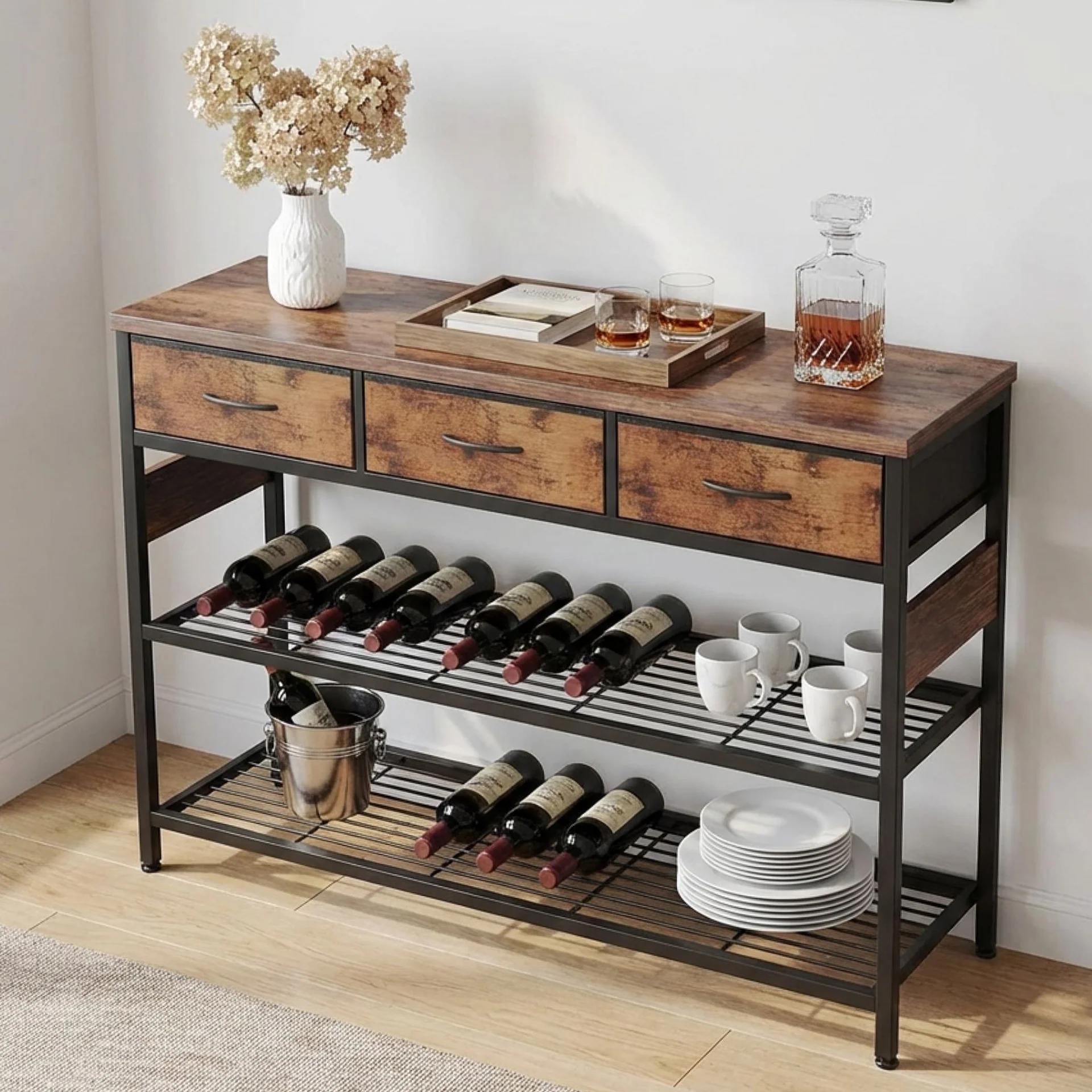 Shrike Console Table with 3 Drawers - Light Cherry - Image 5