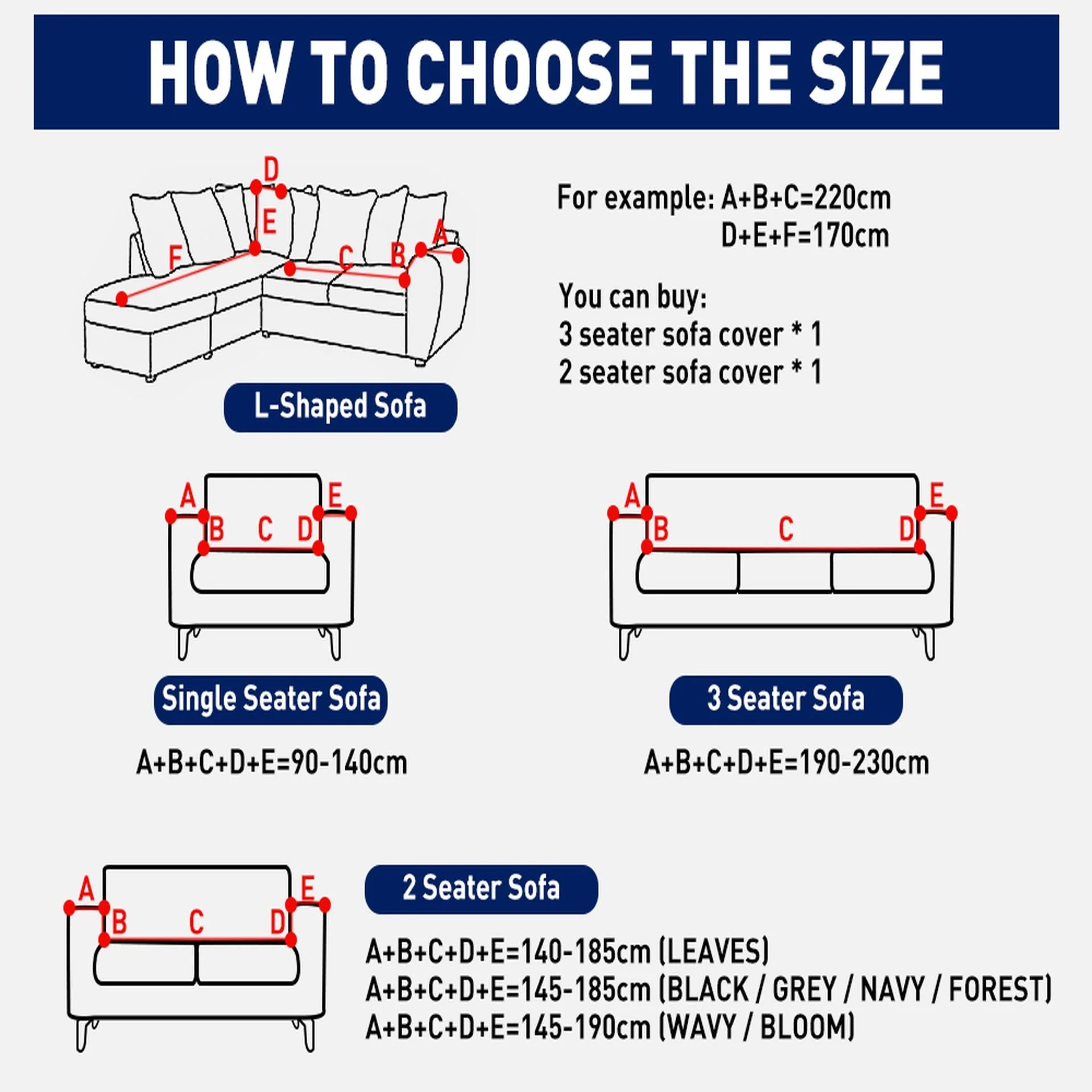 Single Seater Sofa Couch Cover 90-140cm - Grey - Image 6