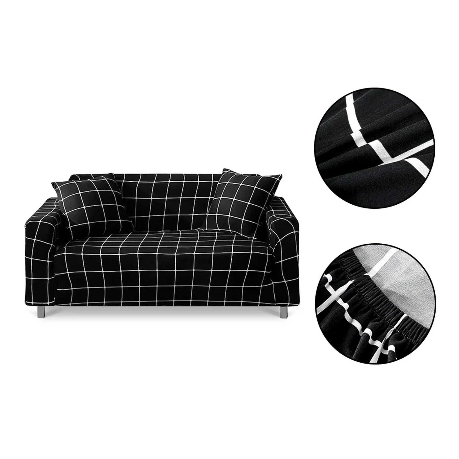 Single Sofa Cover Couch Cover 90-140cm - Plaid - Image 3