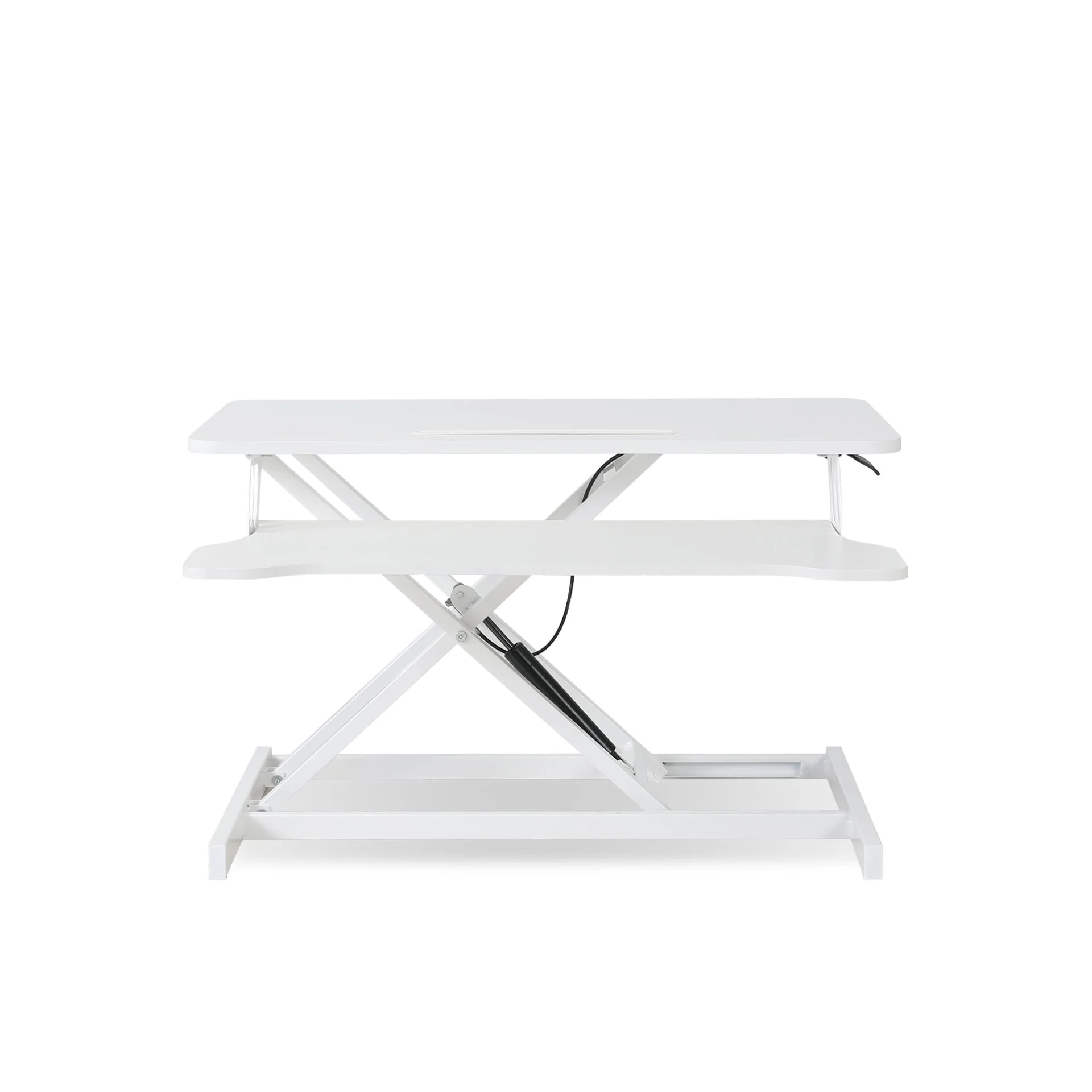 Sit-Stand Desk Converter with Keyboard Tray - White - Image 9