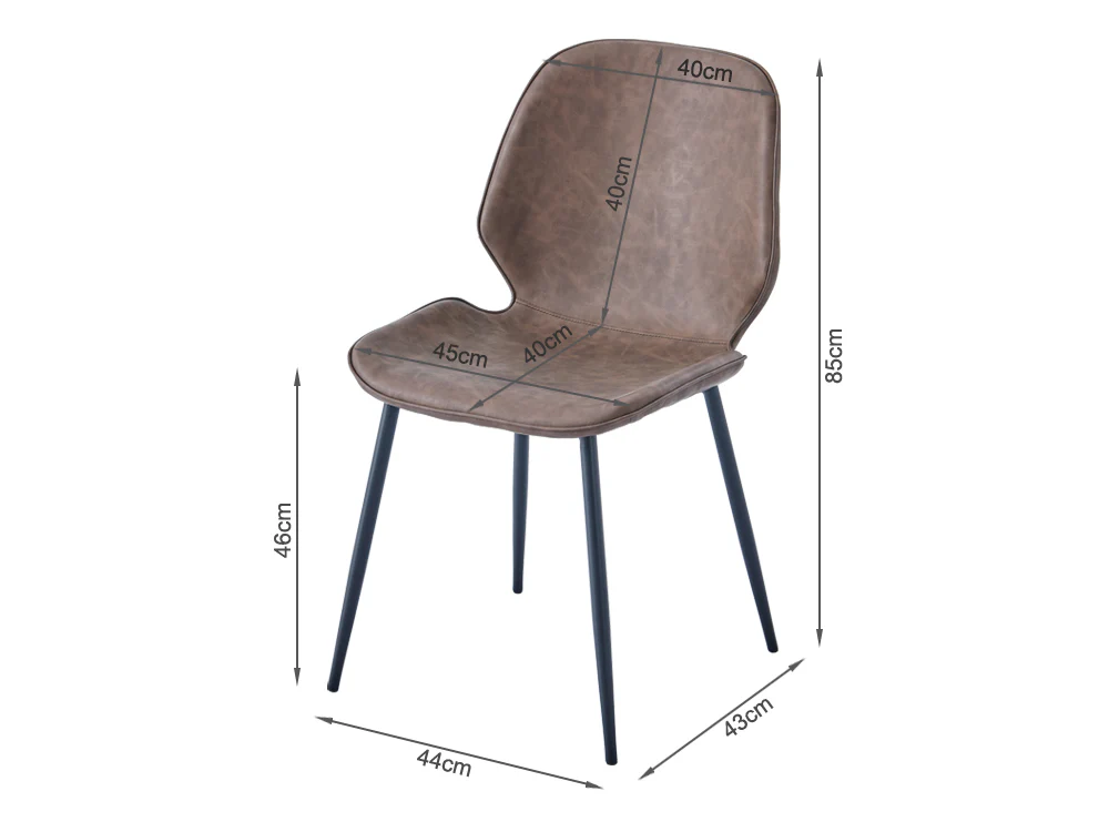 SLOANE 4PCS PU Leather Dining Chair - BROWN - Image 11