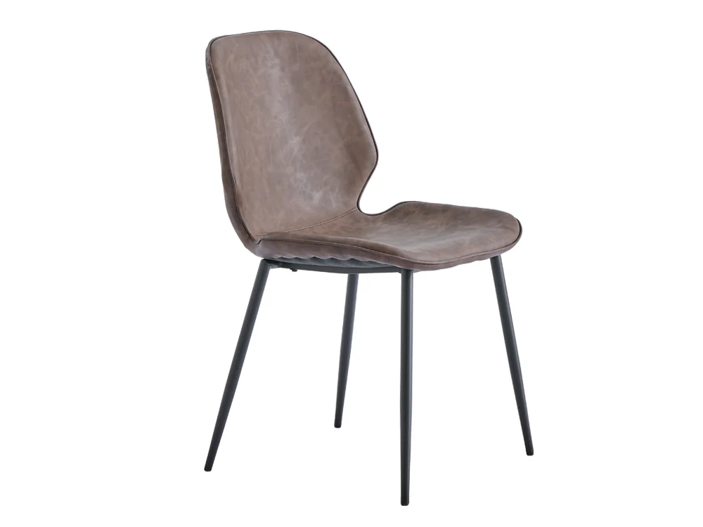 SLOANE 4PCS PU Leather Dining Chair - BROWN - Image 6