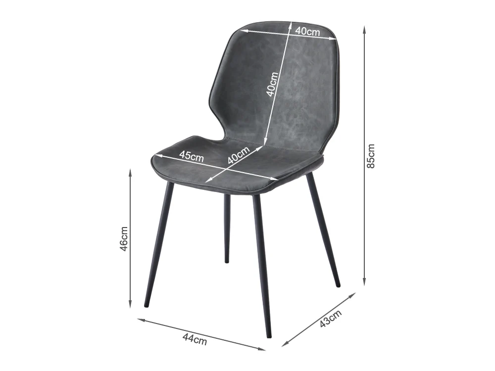SLOANE 4PCS PU Leather Dining Chair - DARK GREY - Image 12