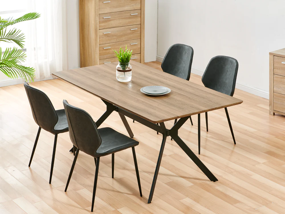 SLOANE 4PCS PU Leather Dining Chair - DARK GREY - Image 2