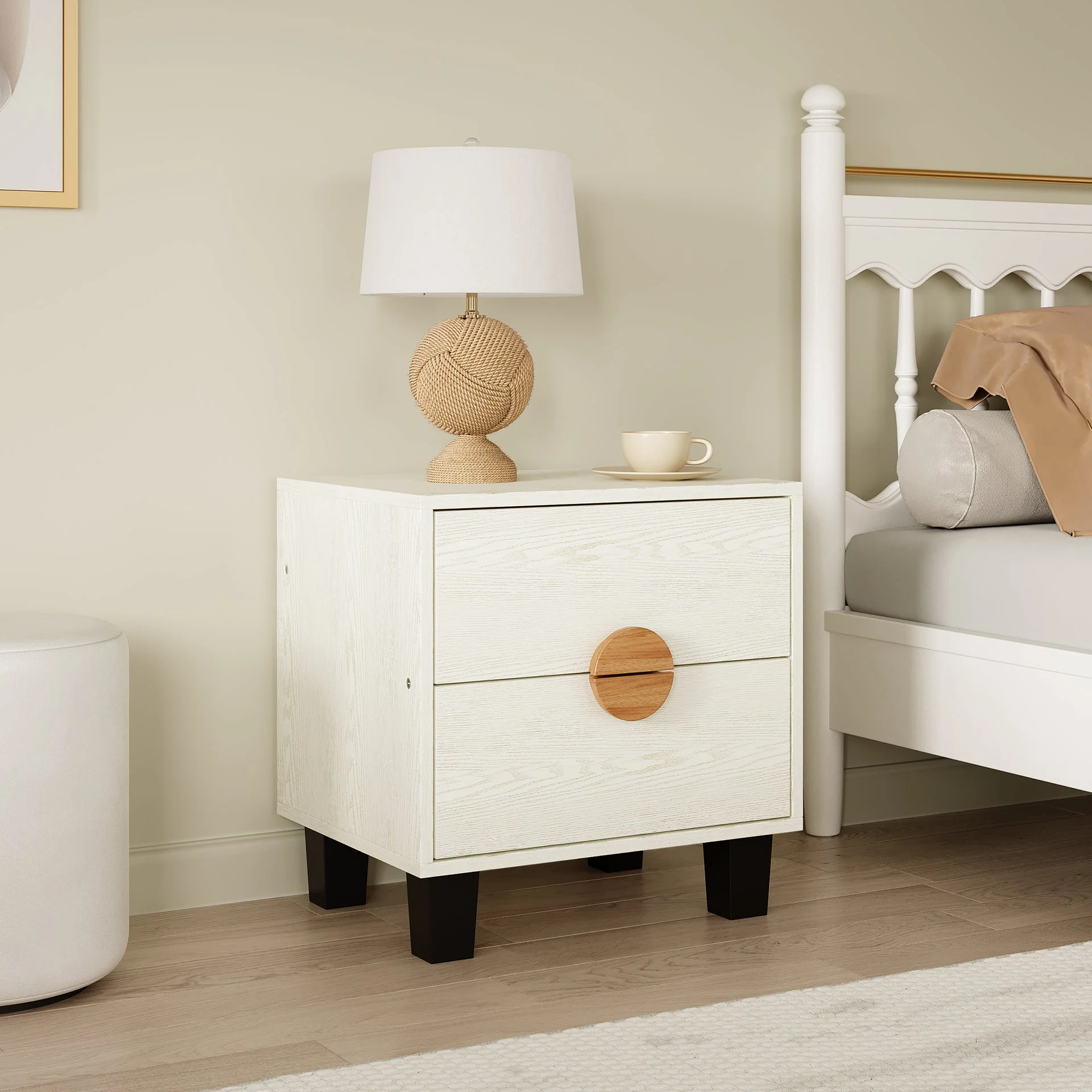 Sofia Bedside Table - Oak White