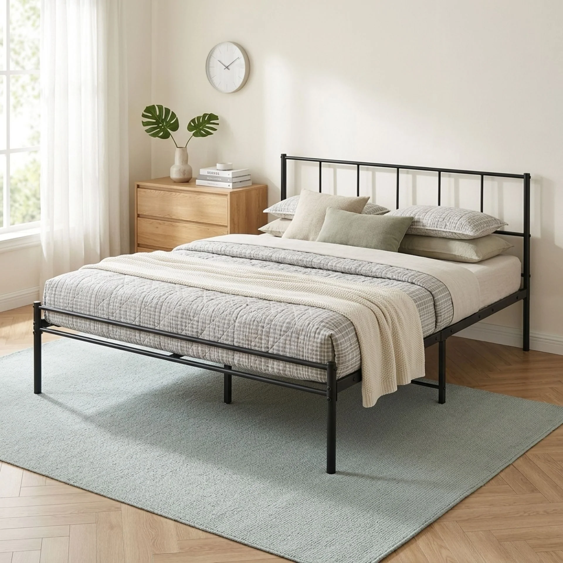 Sophia Queen Metal Bed Frame - Black - Image 4