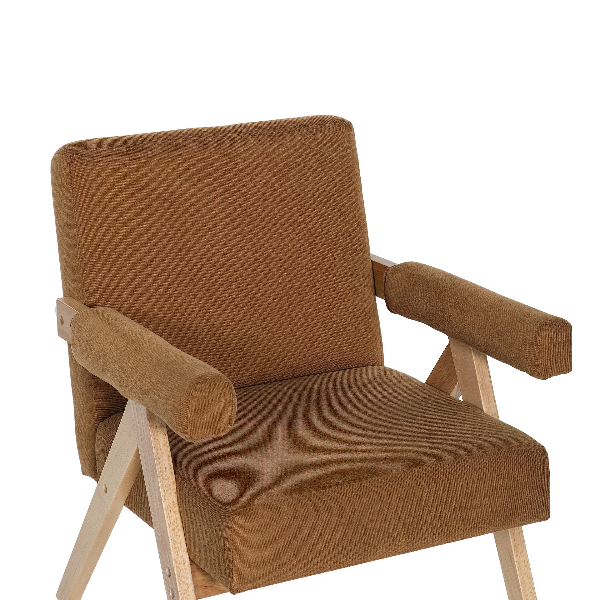 Soren Linen Armchair - Caramel Brown - Image 12