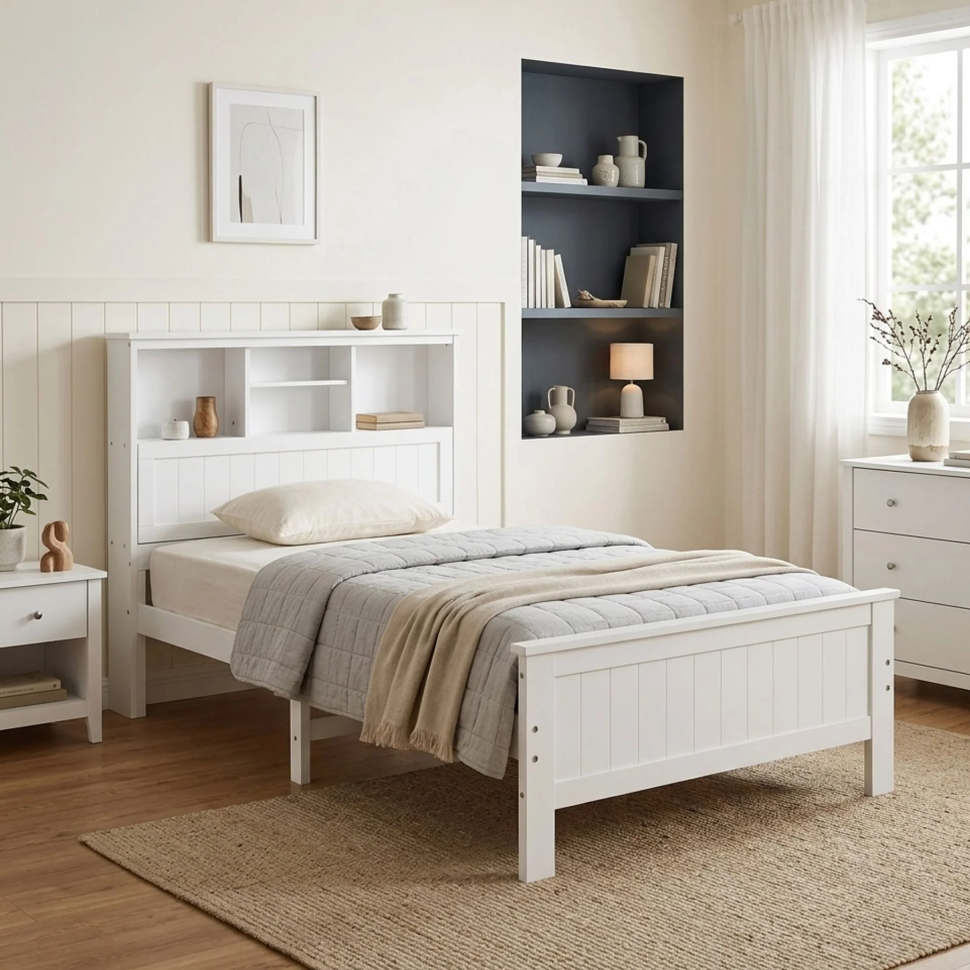Sprout King Single Wooden Bed Frame - White