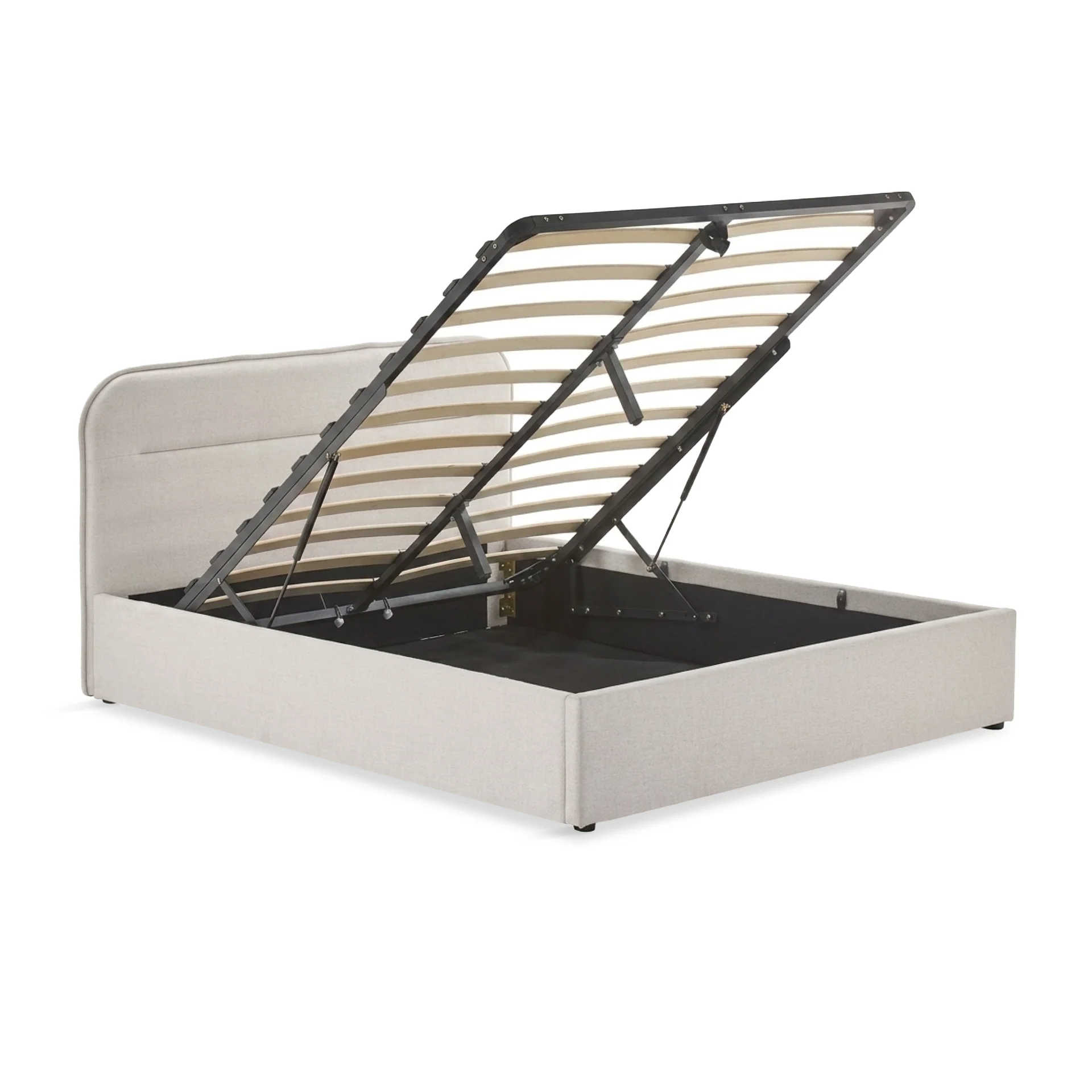 Steady Queen Gas Lift Bed Frame - Linen Beige - Image 10