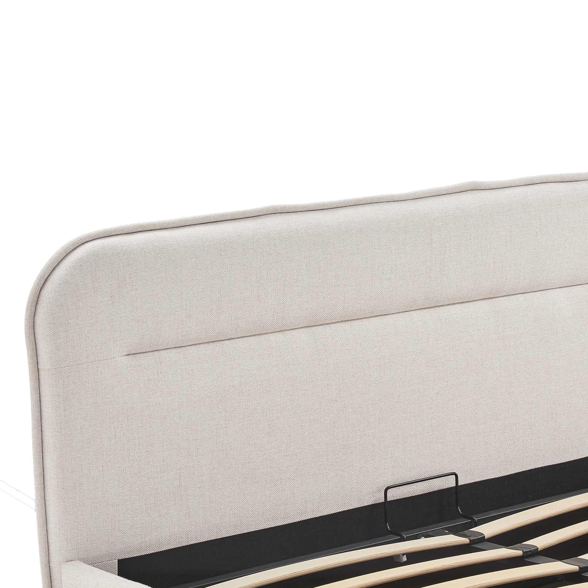 Steady Queen Gas Lift Bed Frame - Linen Beige - Image 12
