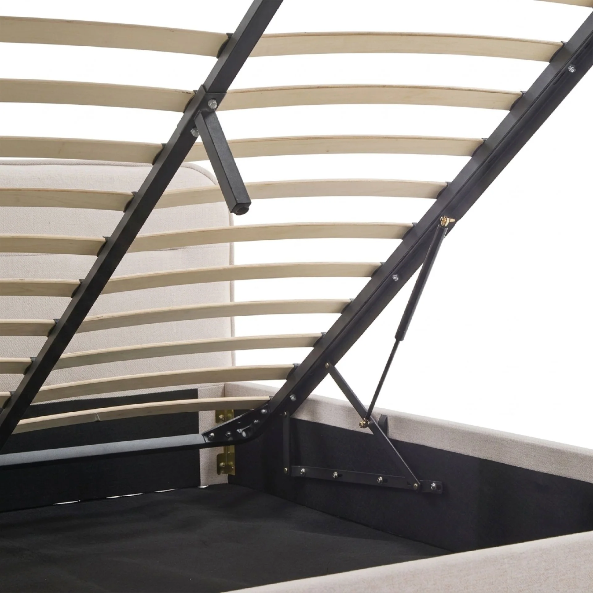 Steady Queen Gas Lift Bed Frame - Linen Beige - Image 14